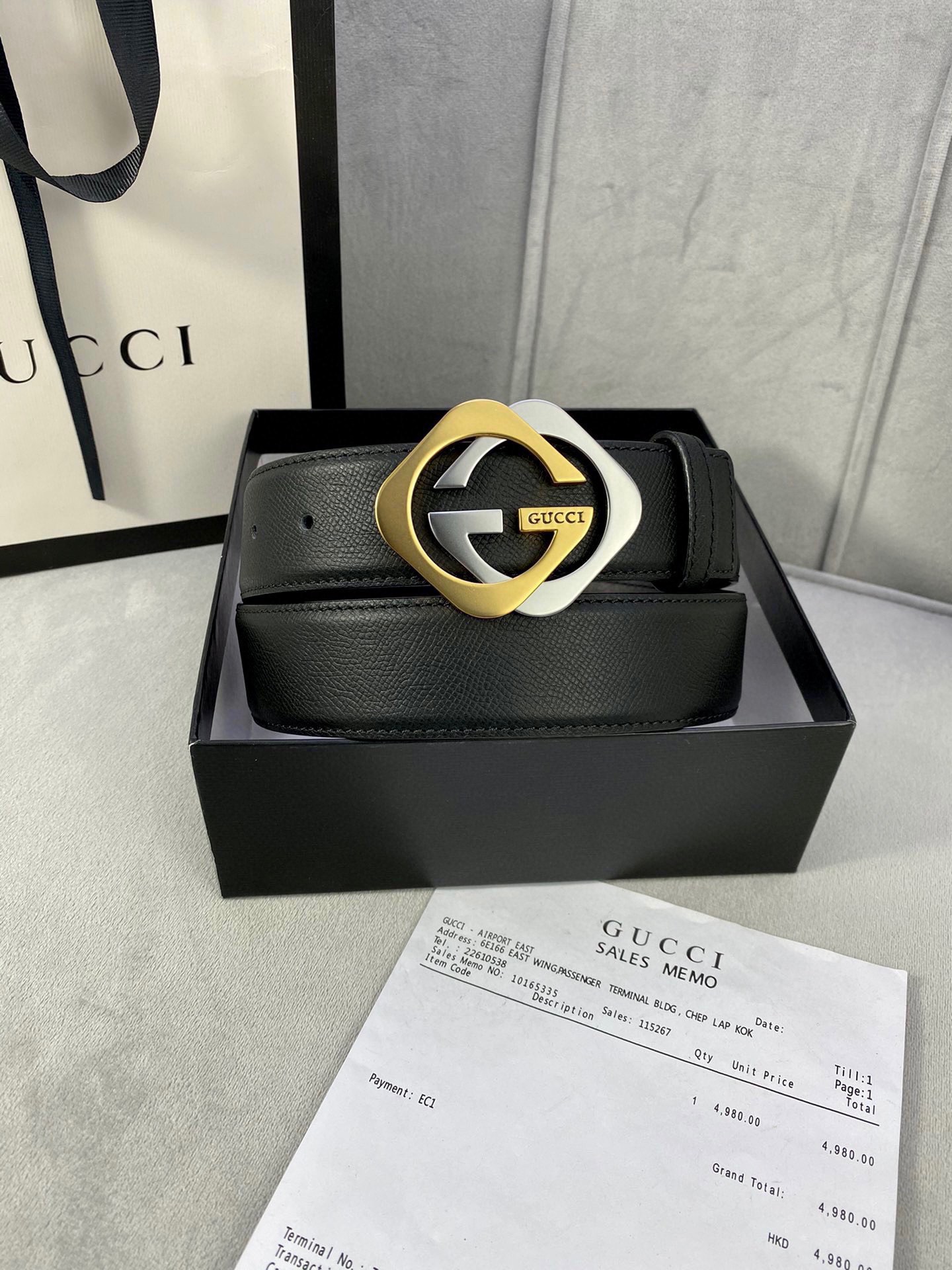 宽度4.0cmgucci互扣式双Gl