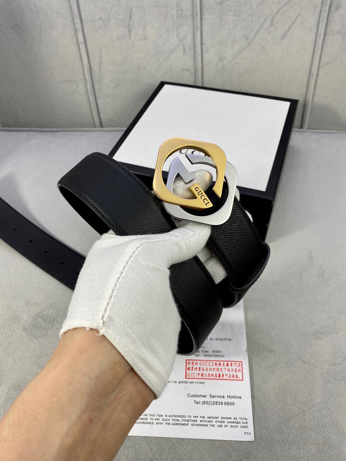 宽度4.0cmgucci互扣式双Gl