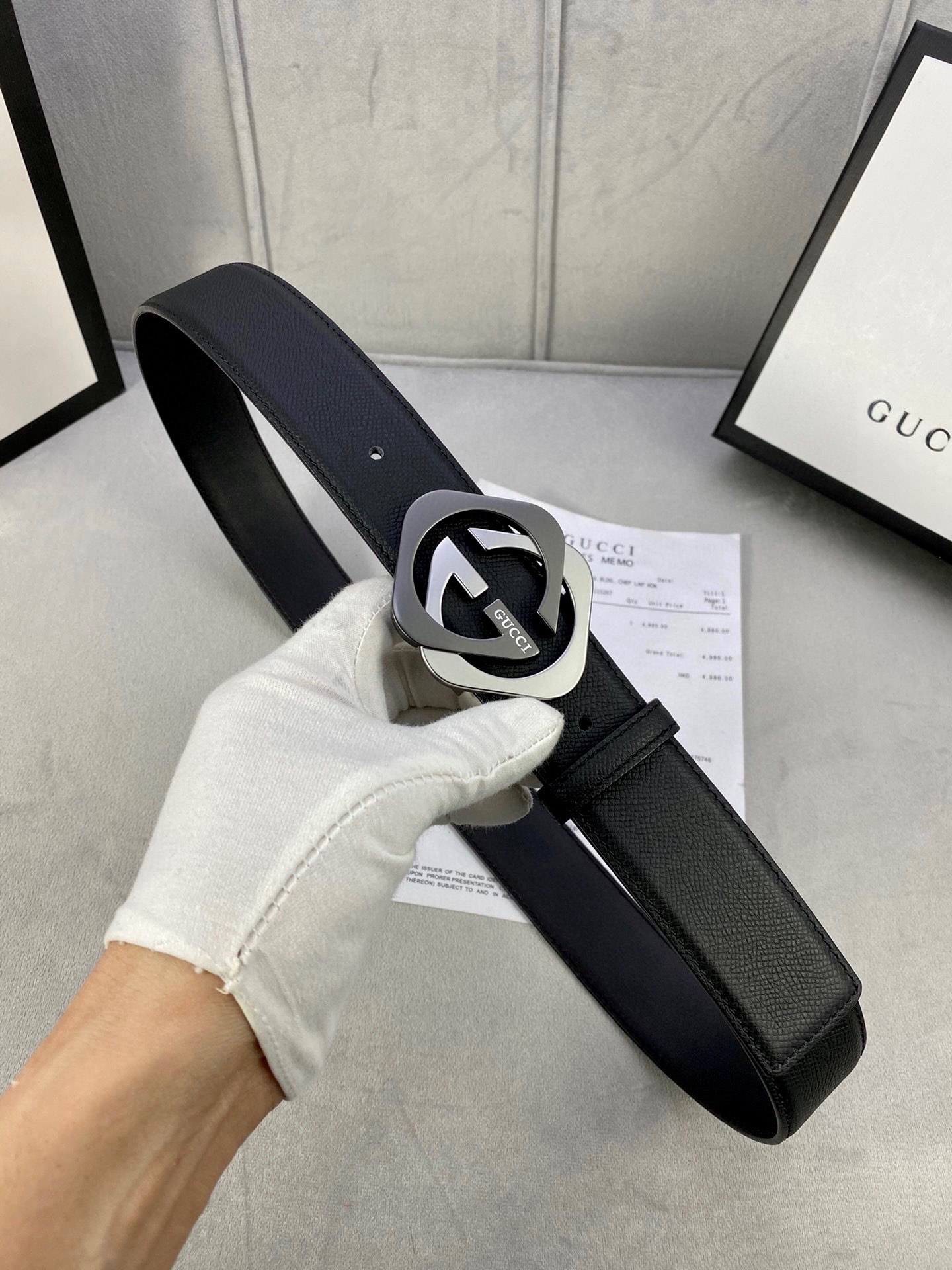 宽度4.0cmgucci互扣式双Gl