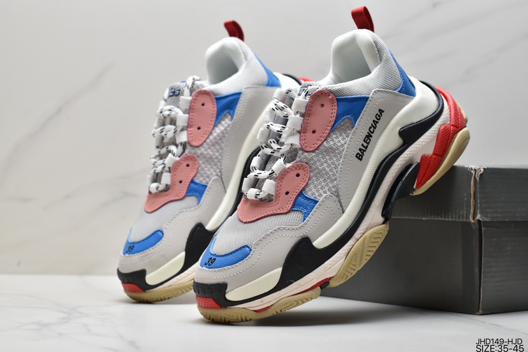 190 巴黎世家老爹鞋 解构主义完美诠释潮流新时尚Balenciaga Triple-S Sneaker 时装复古厚底656686 W06G0 1001