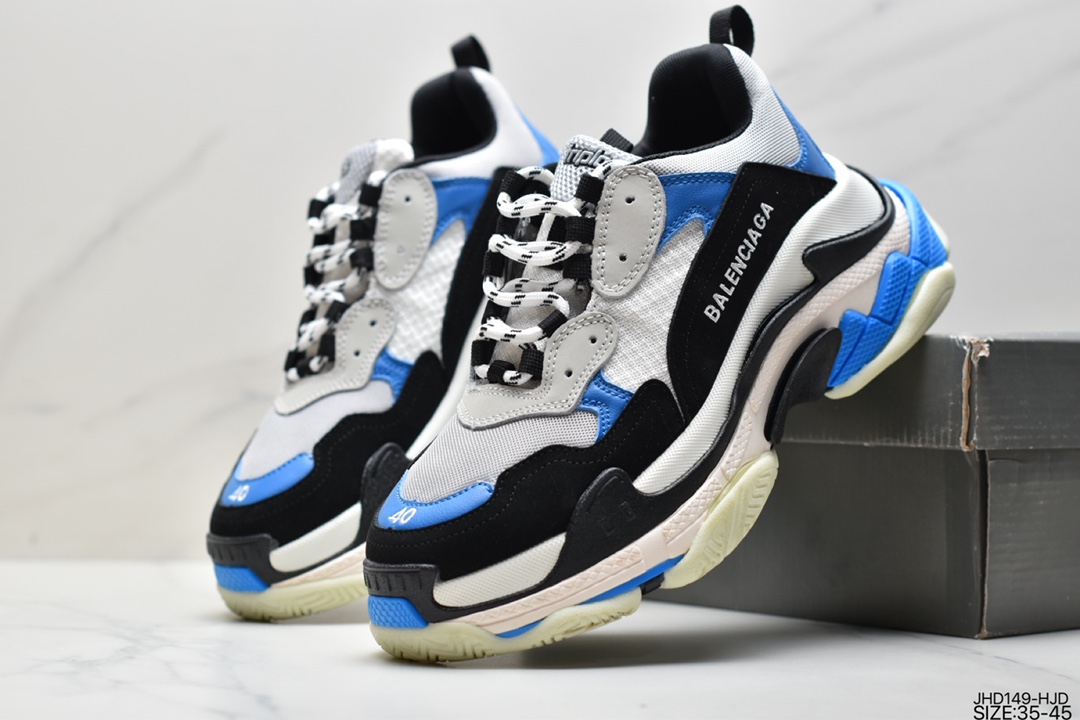 190 巴黎世家老爹鞋 解构主义完美诠释潮流新时尚Balenciaga Triple-S Sneaker 时装复古厚底656686 W06G0 1001