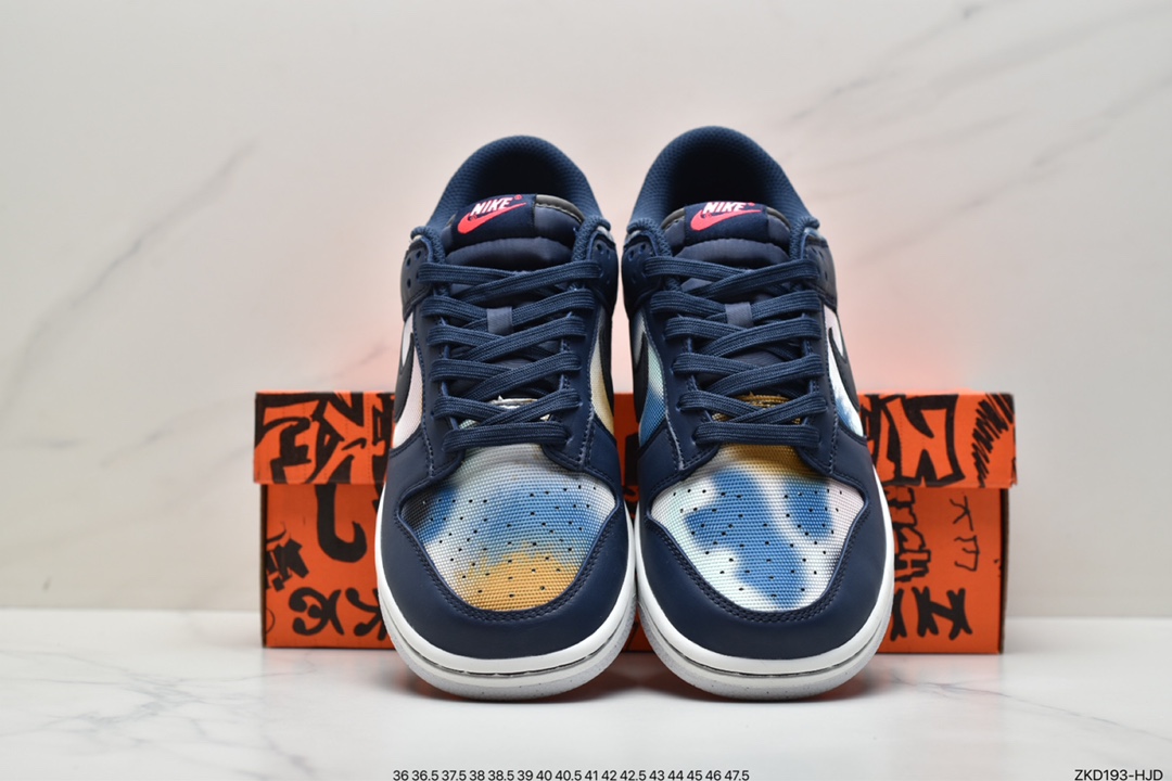 270 Nike Dunk Low ”Graffiti” 蓝鞋款采用帆布底座全覆盖涂鸦状斑点图案  DM0108-400