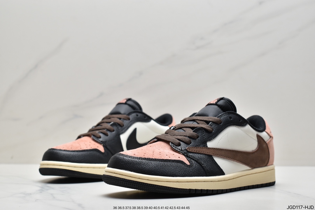 Travis Scott x Air Jordan AJ1 Low QX Barb TS Joint Low-Top Sneakers