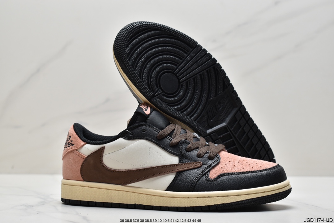 Travis Scott x Air Jordan AJ1 Low QX Barb TS Joint Low-Top Sneakers