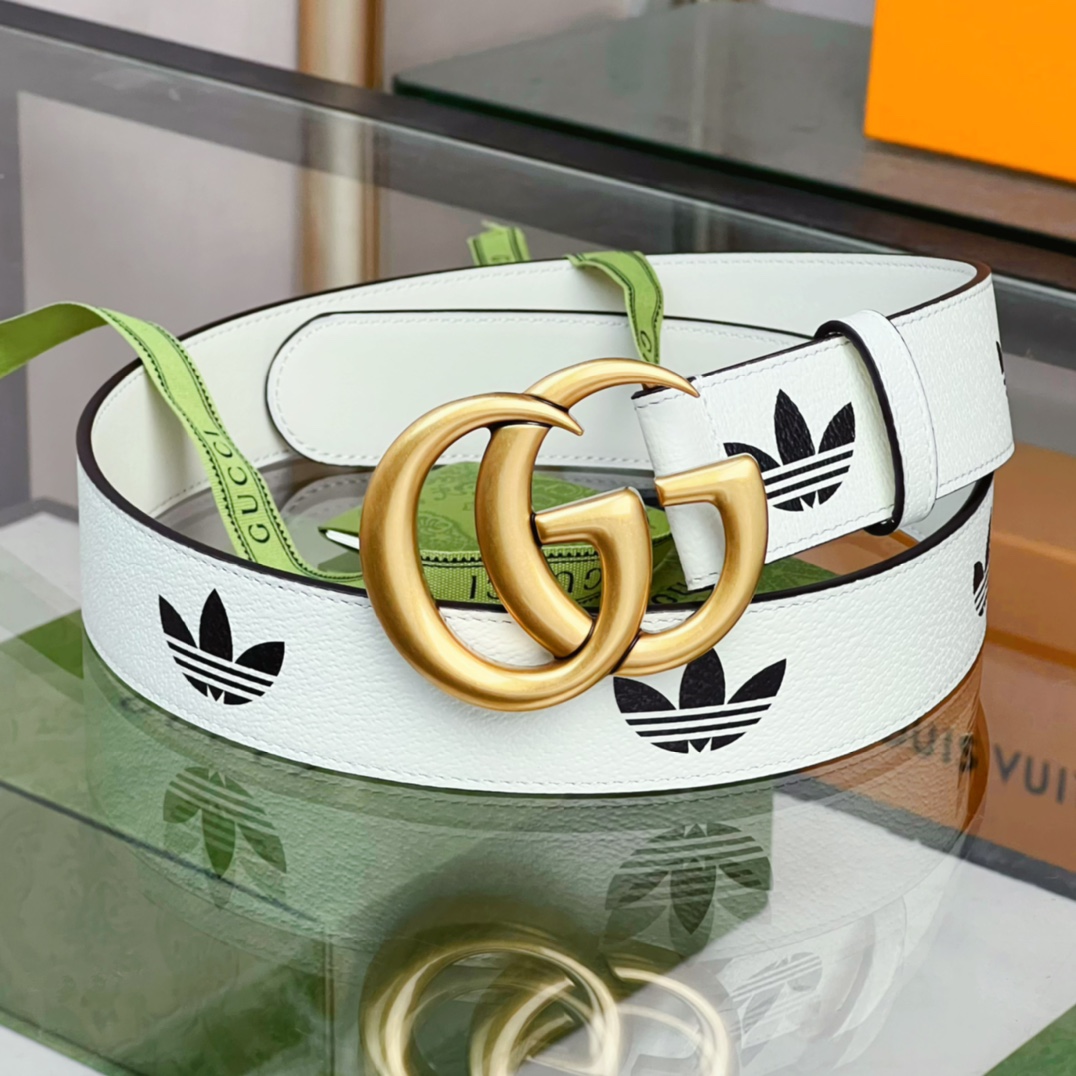 Adidas x Gucci Joint Series: GG Marmont Belt with Trefoil Stamp - 图片 1