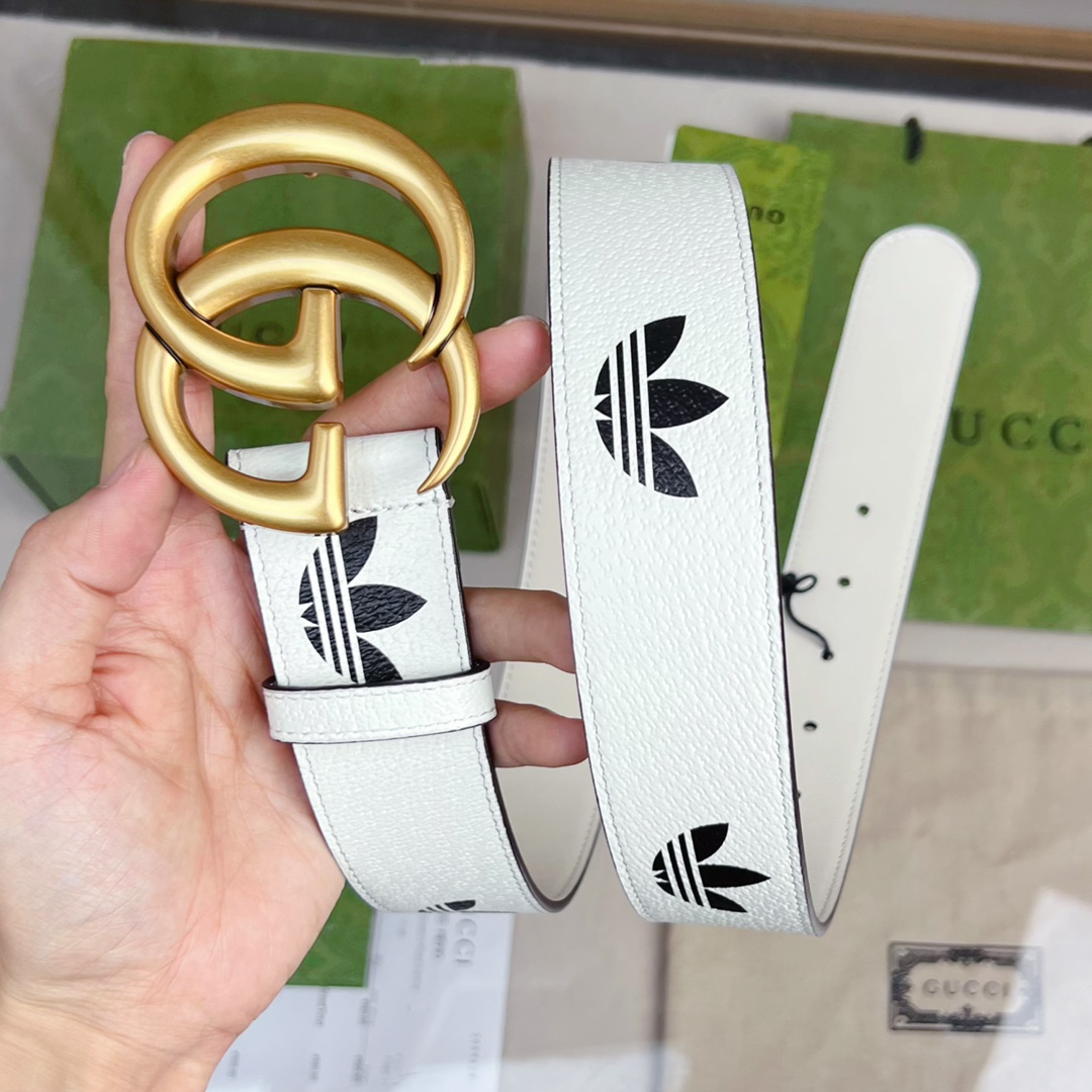 Adidas x Gucci Joint Series: GG Marmont Belt with Trefoil Stamp - 图片 5