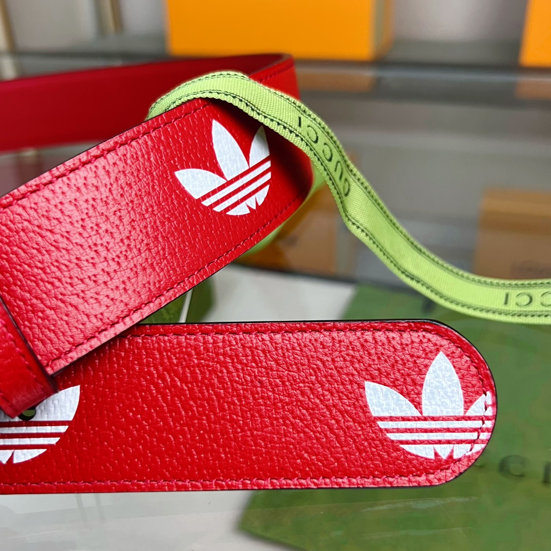 Adidas x Gucci Joint Series GG Marmont Belt with Trefoil Stamp - 图片 4