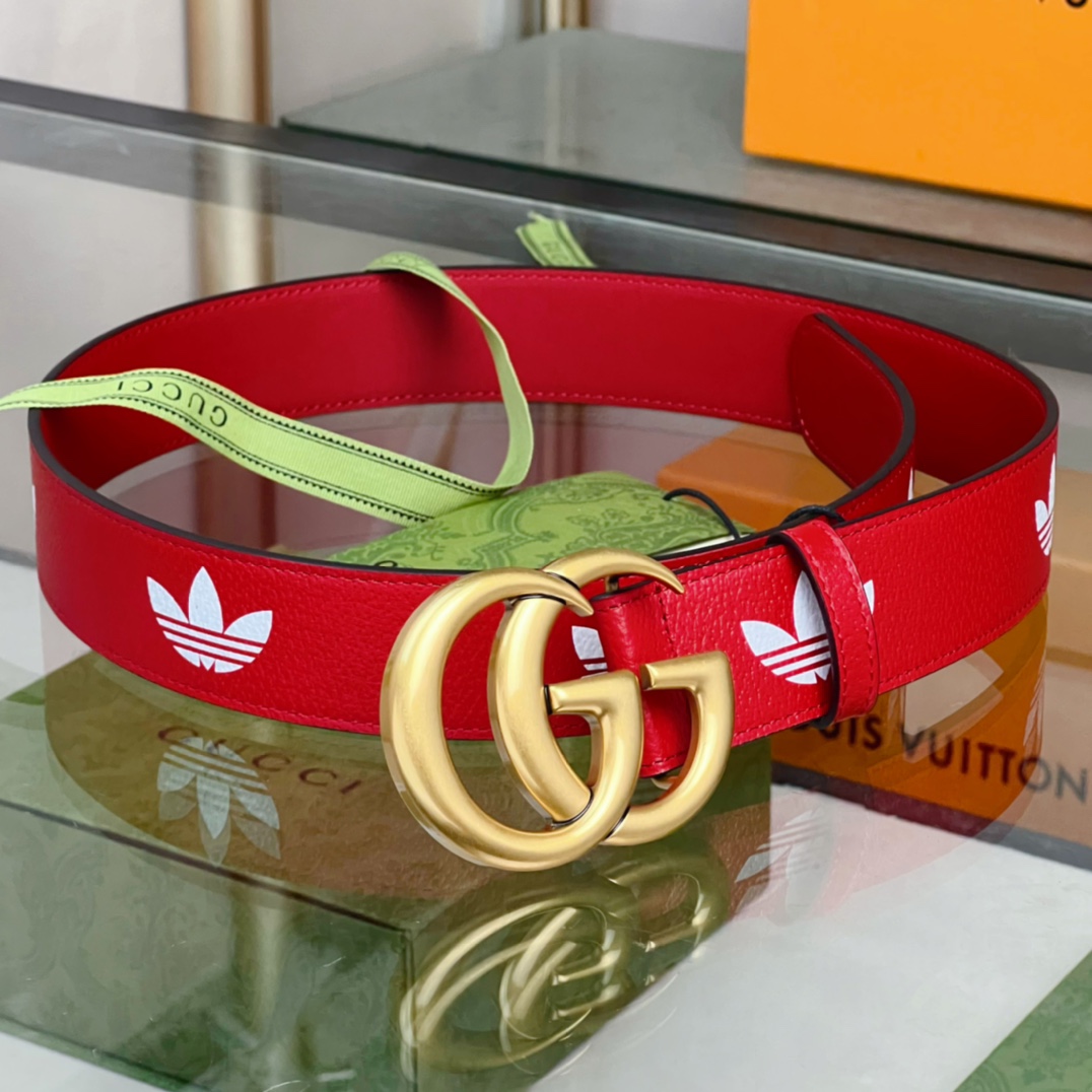 Adidas x Gucci Joint Series GG Marmont Belt with Trefoil Stamp - 图片 2