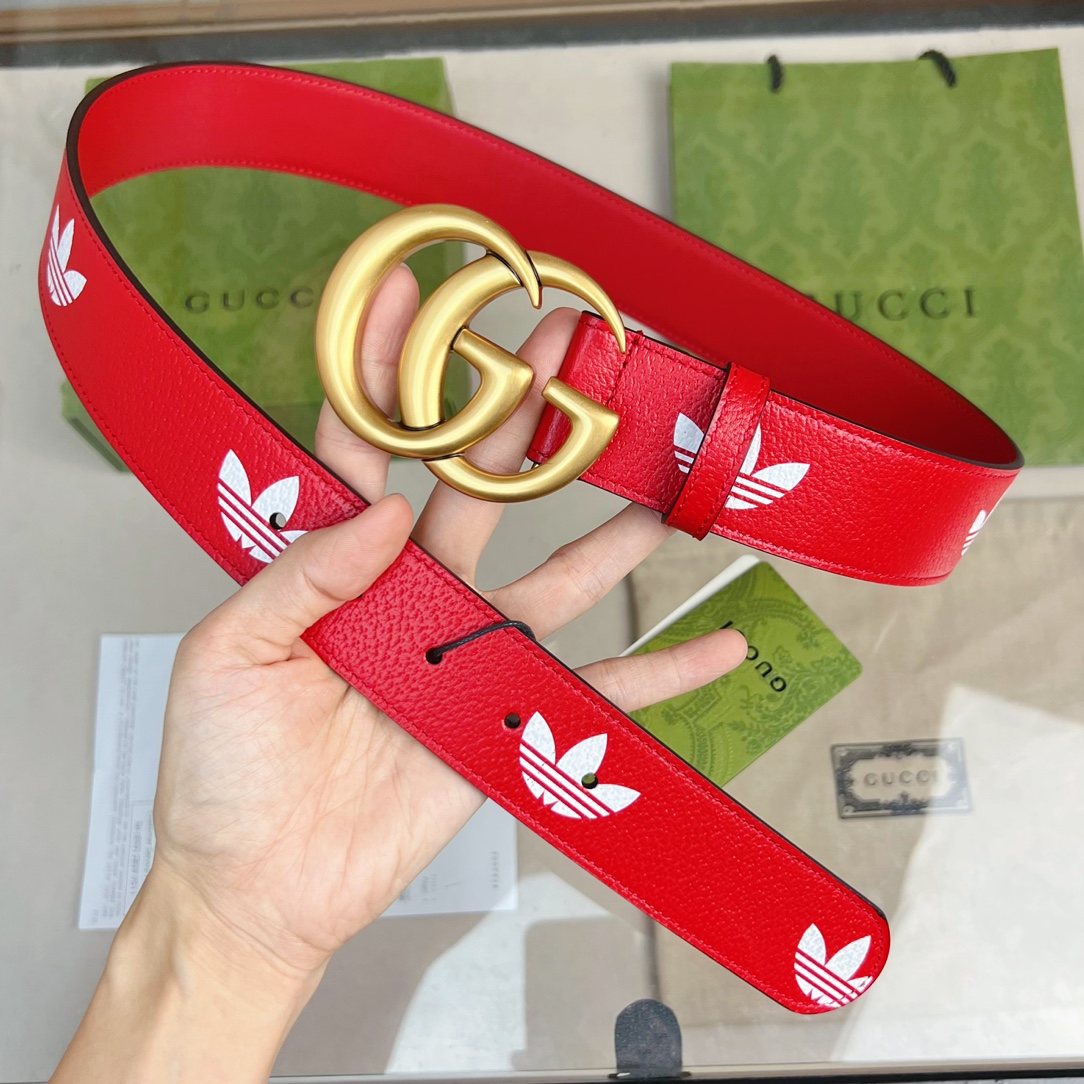 Adidas x Gucci Joint Series GG Marmont Belt with Trefoil Stamp - 图片 6