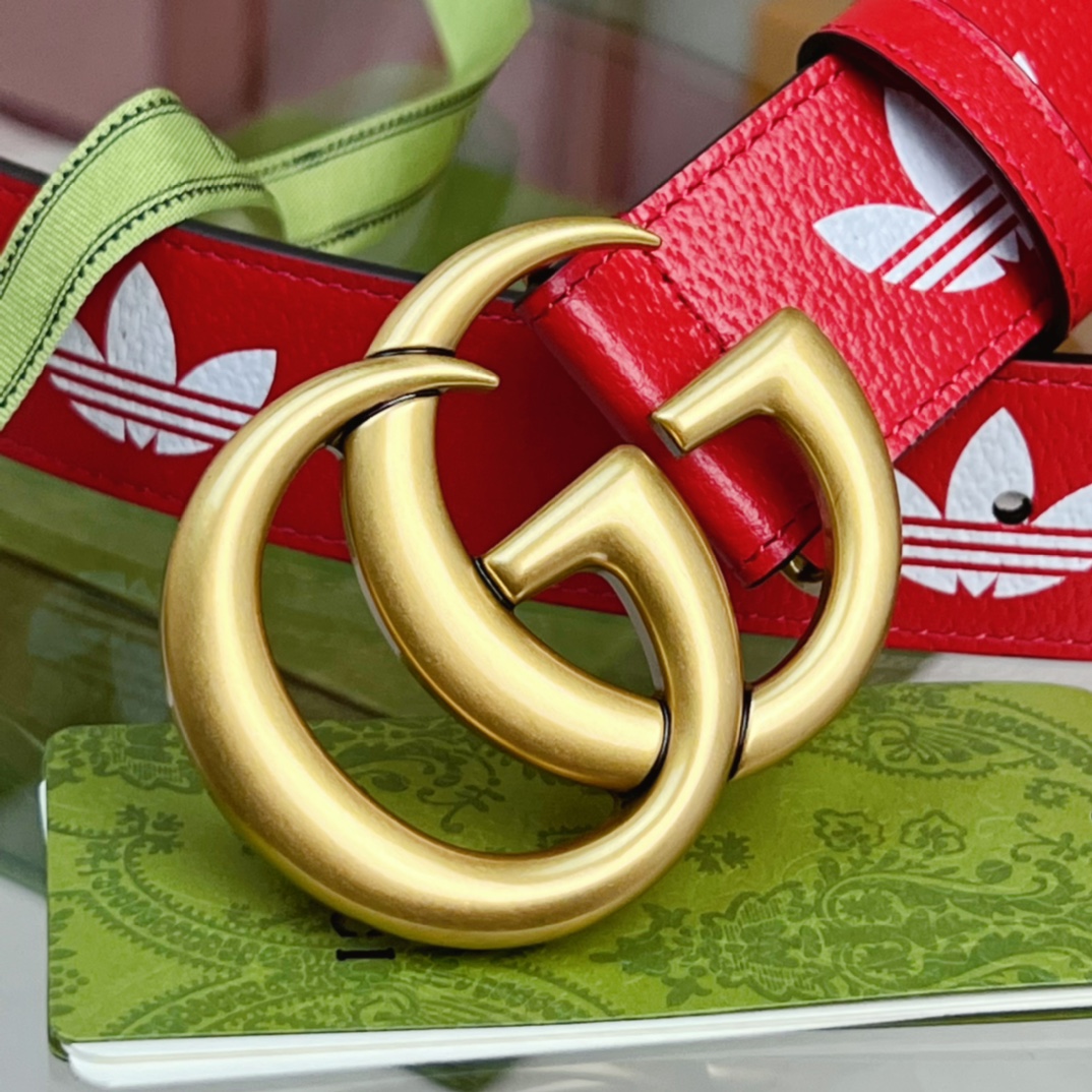 Adidas x Gucci Joint Series GG Marmont Belt with Trefoil Stamp - 图片 3