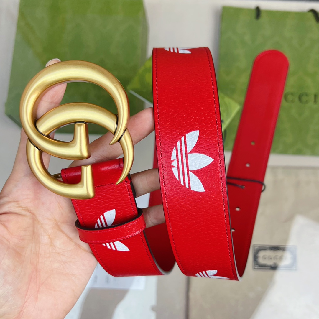 Adidas x Gucci Joint Series GG Marmont Belt with Trefoil Stamp - 图片 5