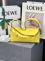 Loewe Puzzle Handbags Crossbody & Shoulder Bags Top Quality
 Yellow Canvas Cotton Cowhide Vintage Underarm