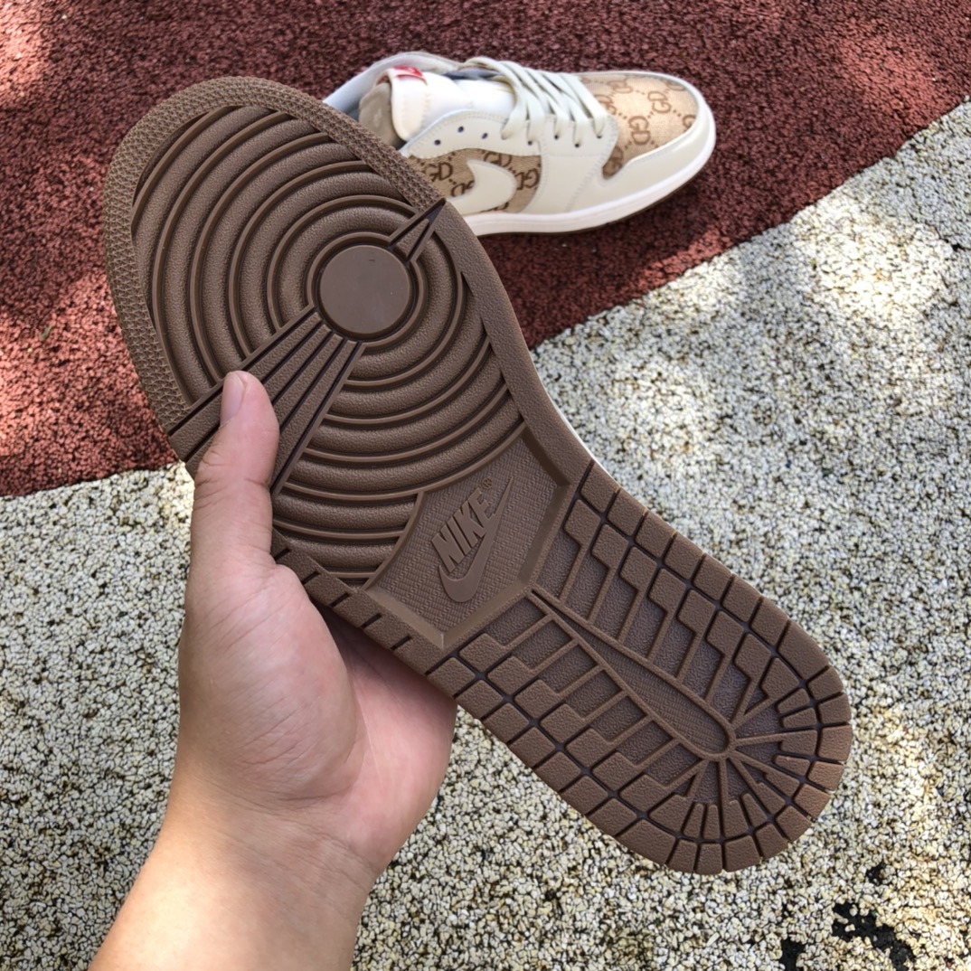 Travis Scott x Nike Air Jordan 1 x GUCCI Low AJ1 联名低帮板鞋TS 联名倒钩 DM7866-661