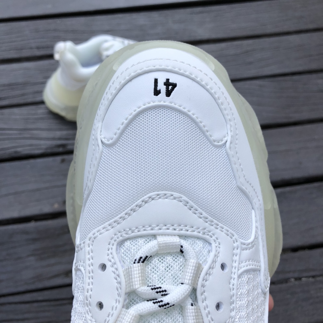 Balenciaga air cushion pure white Balenciaga Balenciaga Triple S Clear Sole non-slip wear-resistant fashion low-top dad shoes