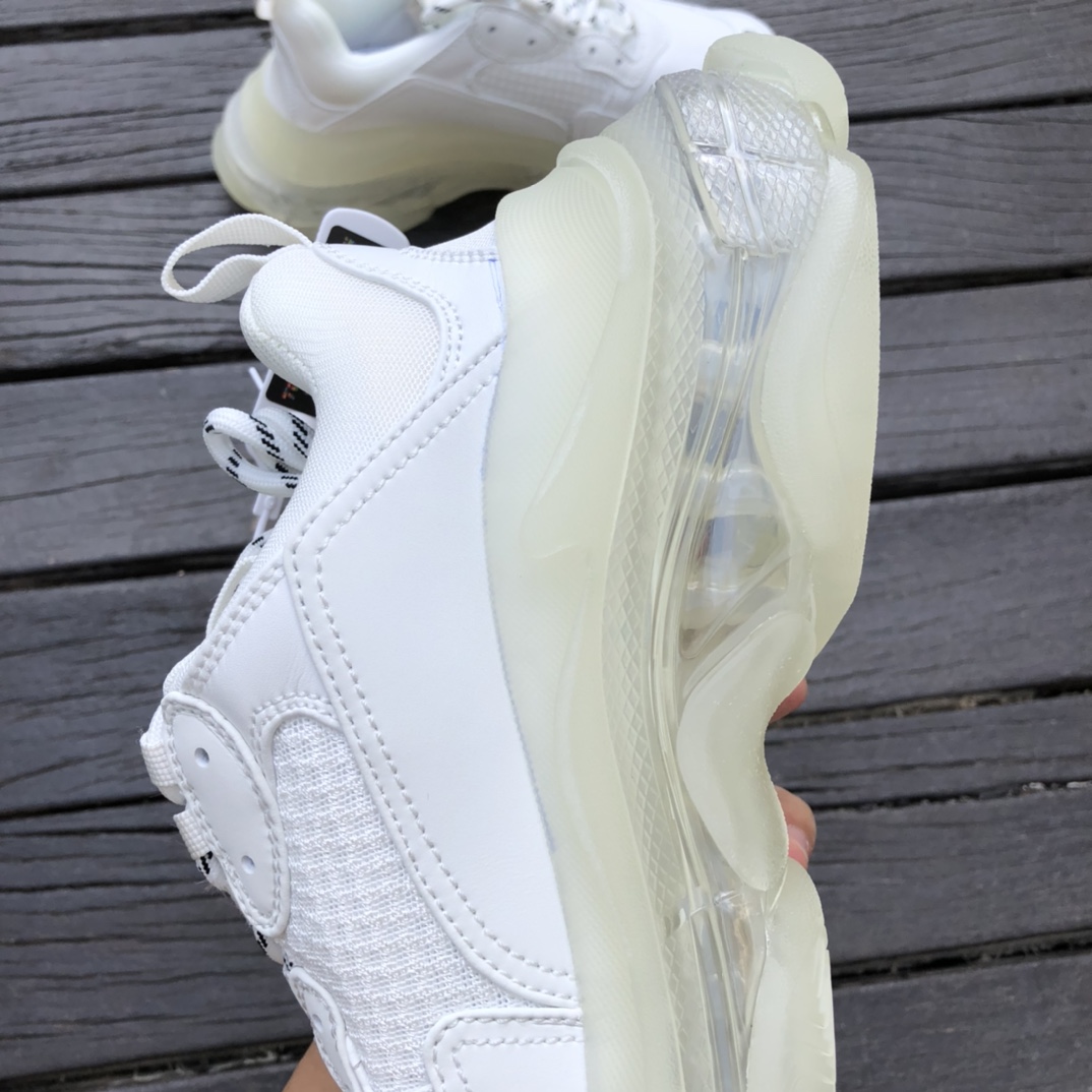 Balenciaga air cushion pure white Balenciaga Balenciaga Triple S Clear Sole non-slip wear-resistant fashion low-top dad shoes