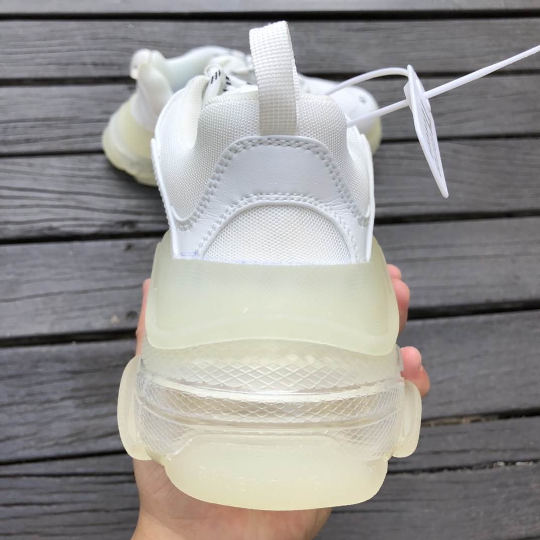 Balenciaga air cushion pure white Balenciaga Balenciaga Triple S Clear Sole non-slip wear-resistant fashion low-top dad shoes