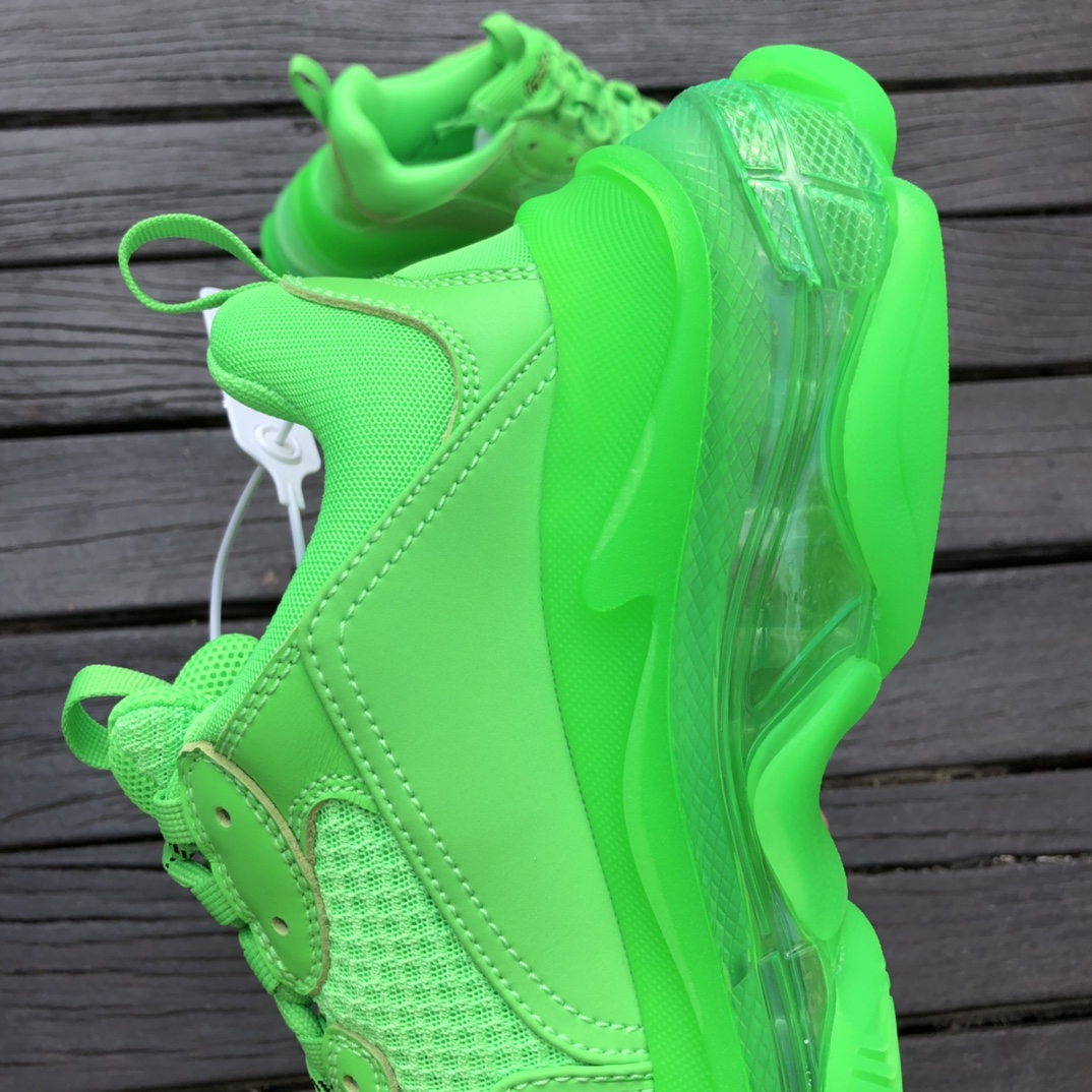 Balenciaga air cushion fluorescent green Balenciaga Balenciaga Triple S Clear Sole non-slip wear-resistant fashion low-top dad shoes