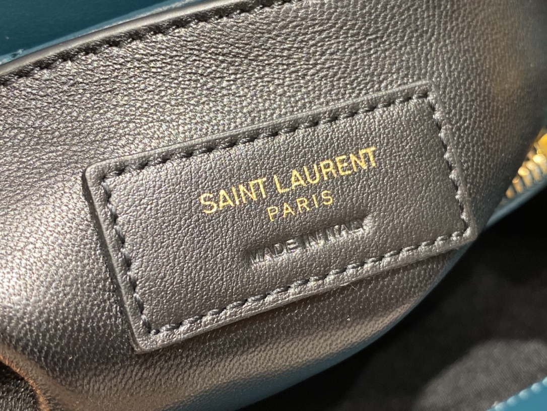 YSL LOULOU 23CM Y型绗缝链条包 494699海洋松石绿/金扣