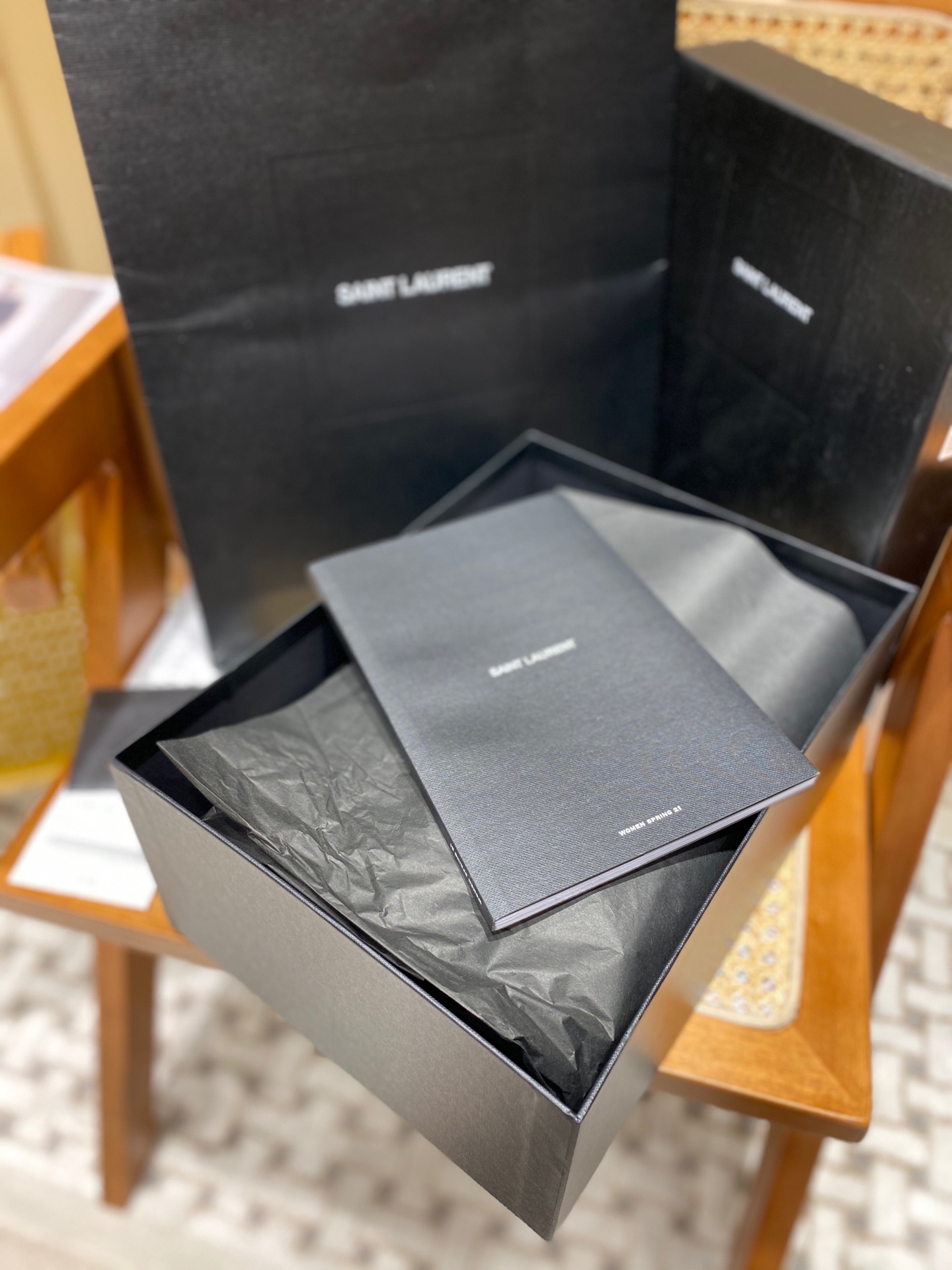 YSL LOULOU 23CM Y型绗缝链条包 494699海洋松石绿/金扣