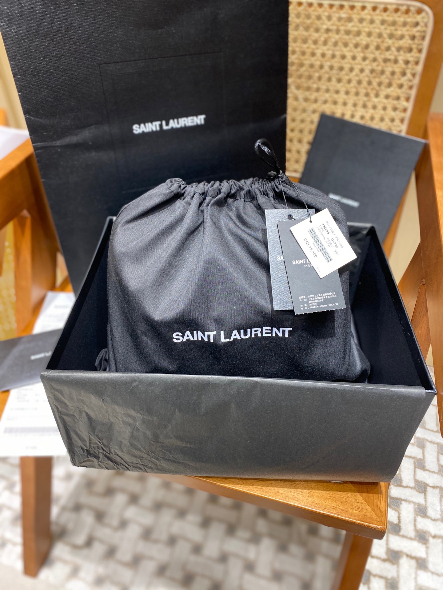 YSL LOULOU 23CM Y型绗缝链条包 494699海洋松石绿/金扣