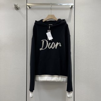 Dior Clothing Hoodies Embroidery Unisex Cotton Fall Collection 1947 Hooded Top