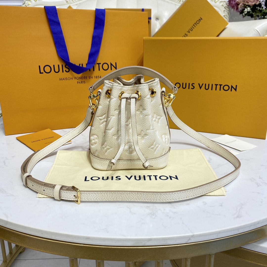 Louis Vuitton LV Nano Noe Bags Handbags Apricot Color Blue Empreinte​ M81626