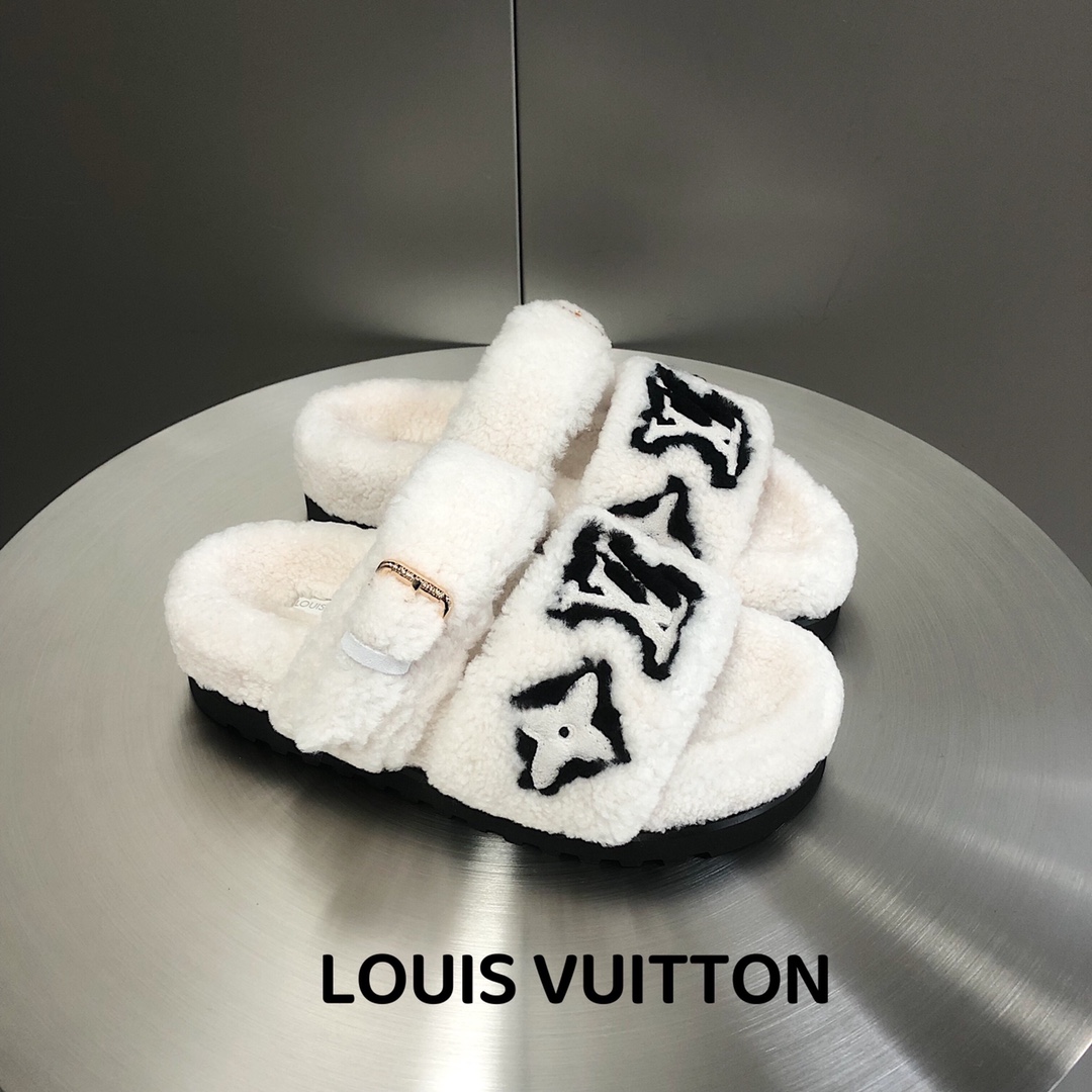 Louis Vuitton Shoes Slippers Sheepskin Wool Fall/Winter Collection