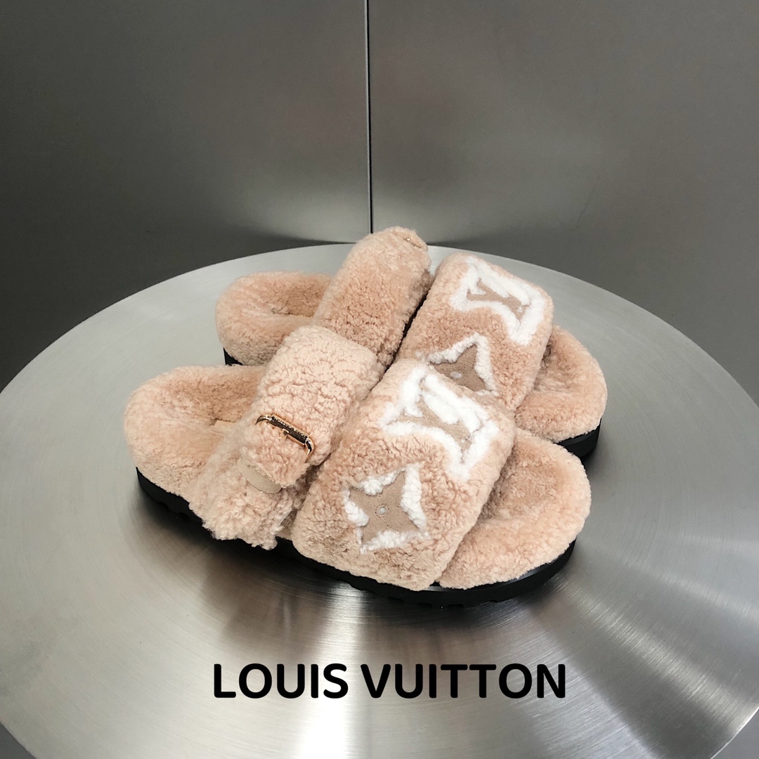 Louis Vuitton Shoes Slippers Sheepskin Wool Fall/Winter Collection