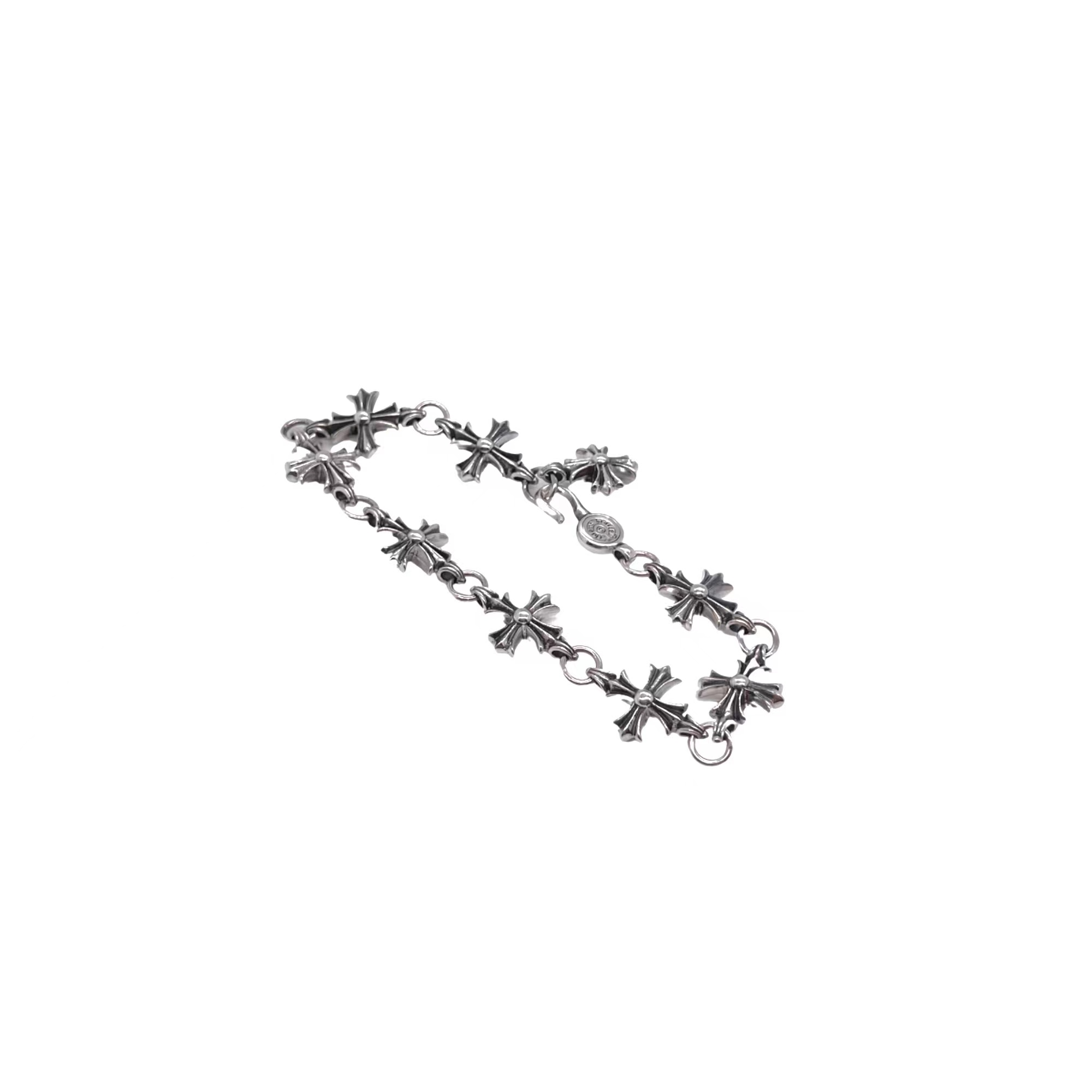 Chrome Hearts 𝐂𝐡𝐫𝐨𝐦𝐞 𝐡𝐞𝐚𝐫𝐭𝐬克罗心 九节十字架花手链