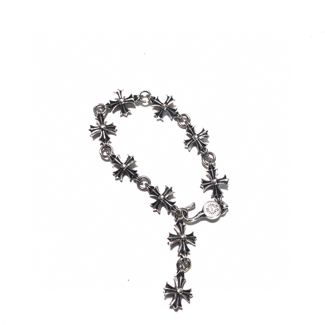 Chrome Hearts 𝐂𝐡𝐫𝐨𝐦𝐞 𝐡𝐞𝐚𝐫𝐭𝐬克罗心 九节十字架花手链