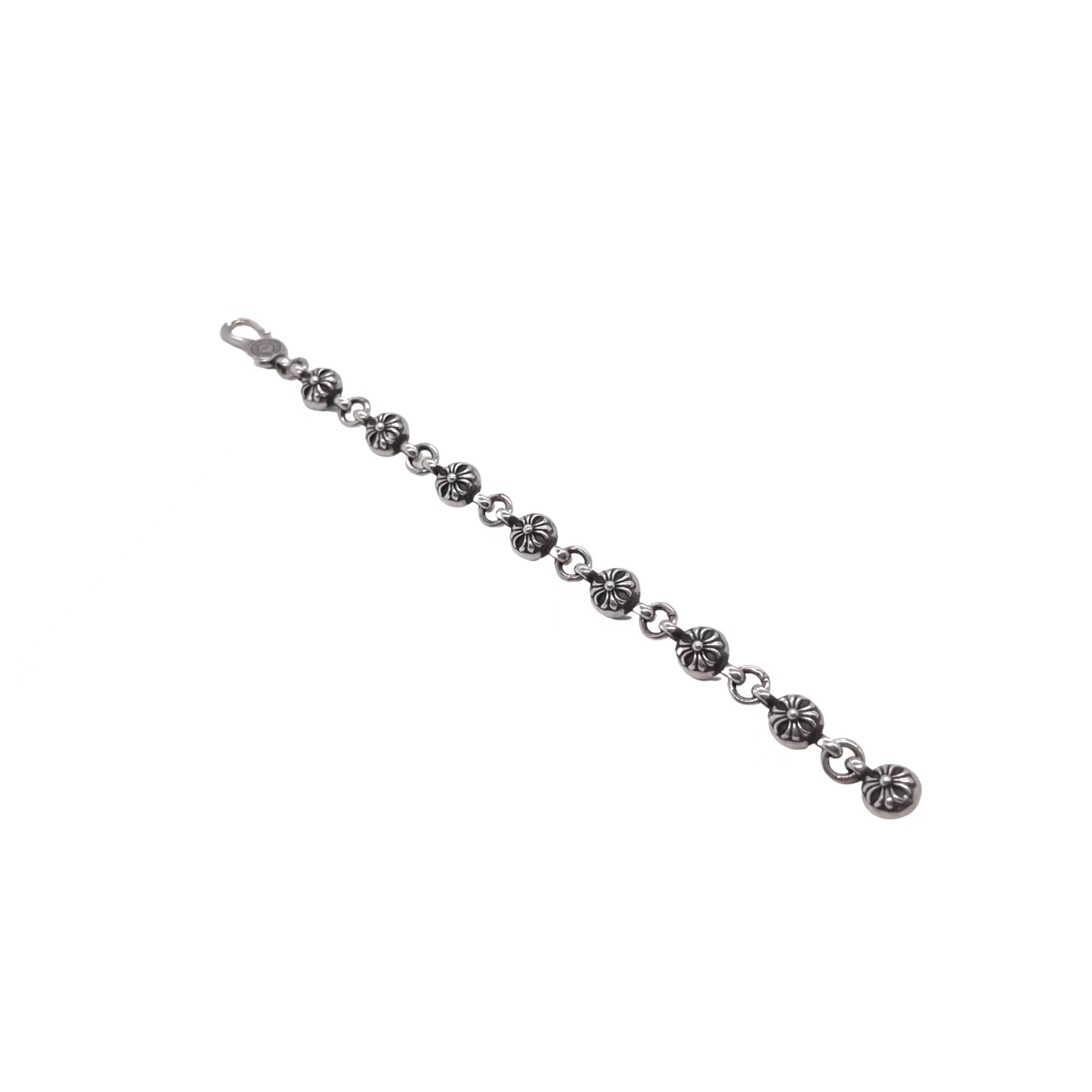 Chrome Hearts 𝐂𝐡𝐫𝐨𝐦𝐞 𝐡𝐞𝐚𝐫𝐭𝐬克罗心 十字花珠手链