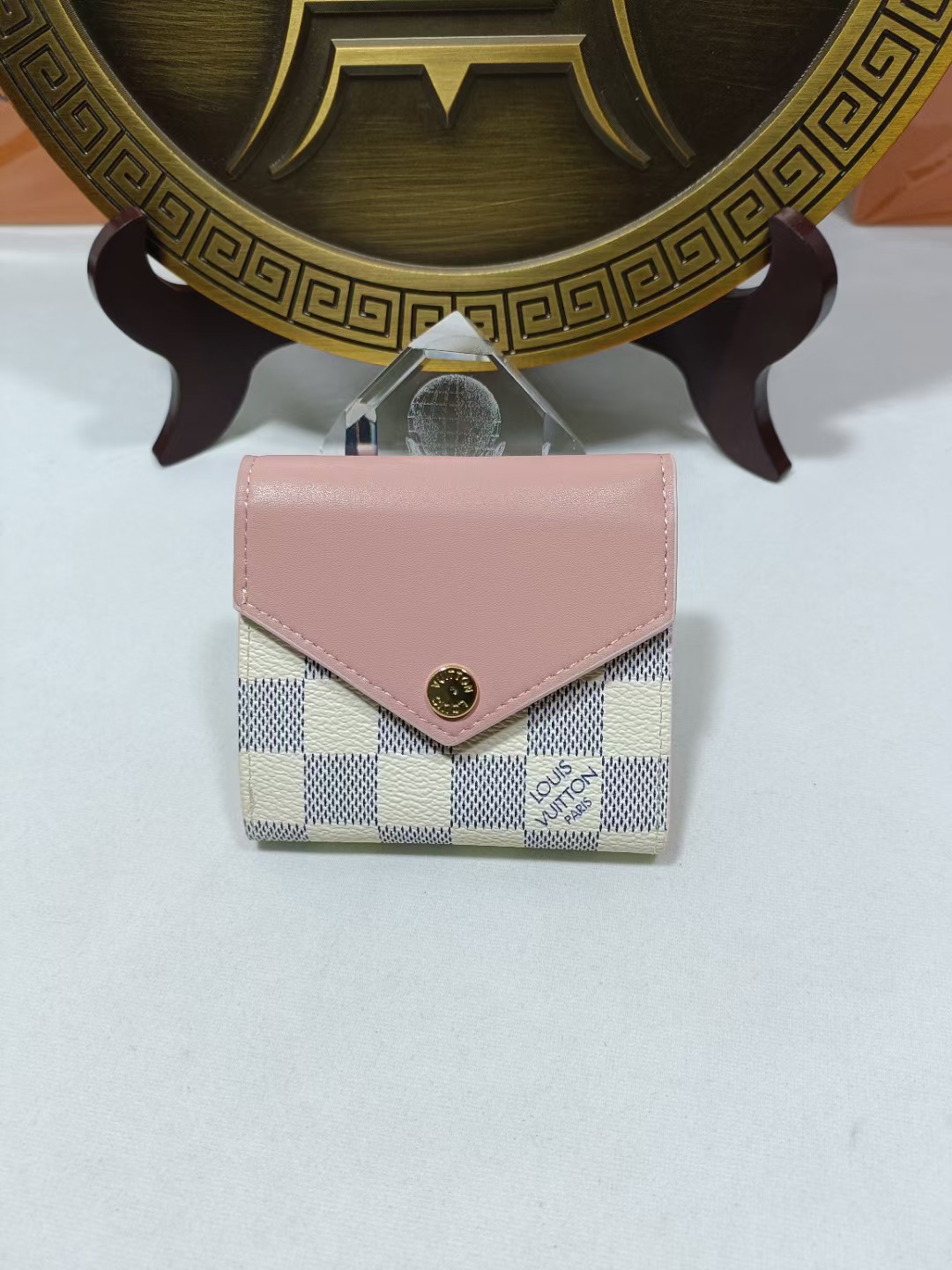 Front view of a premium leather bifold wallet