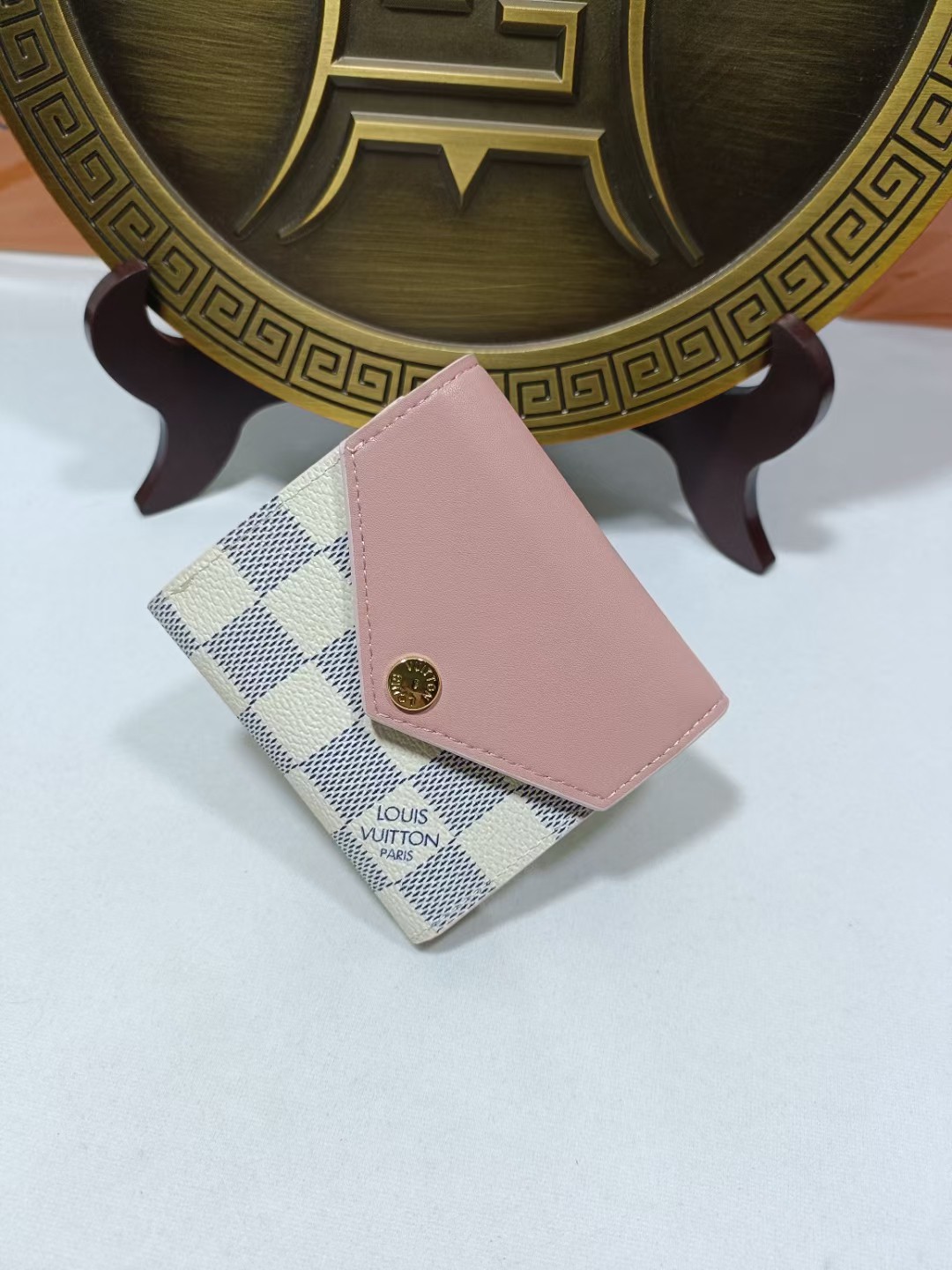 Close-up of premium leather bifold wallet texture