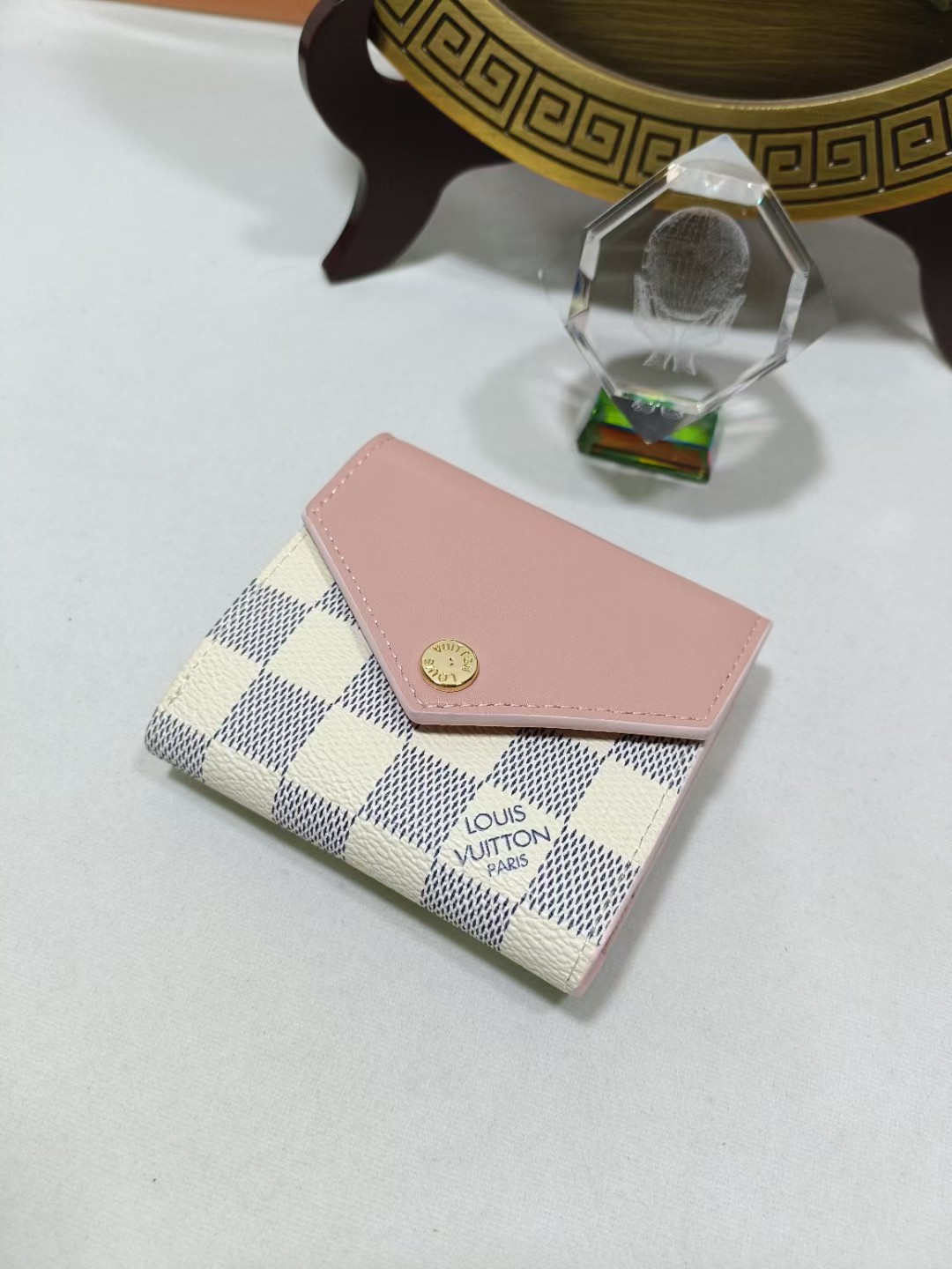 Close up of card slot of a premium leather bifold wallet