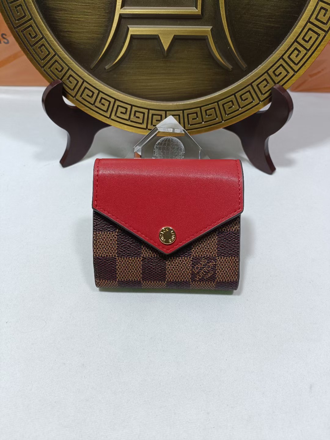 Front view of a premium leather bifold wallet