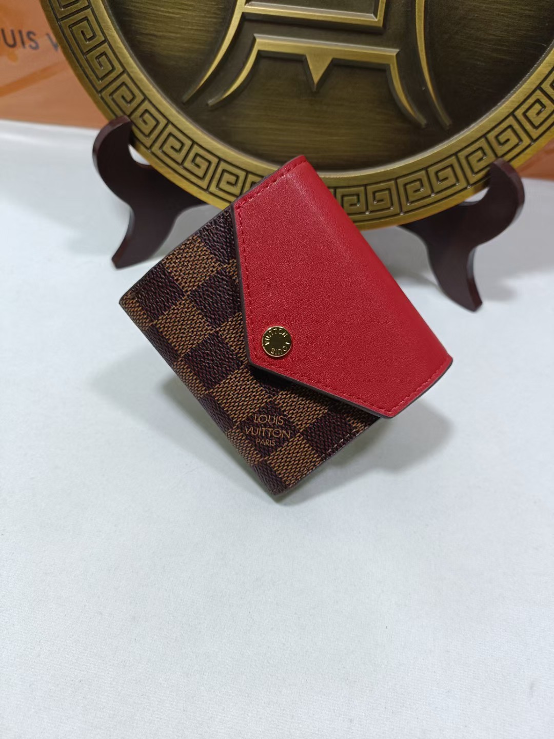 Close-up of premium leather bifold wallet texture