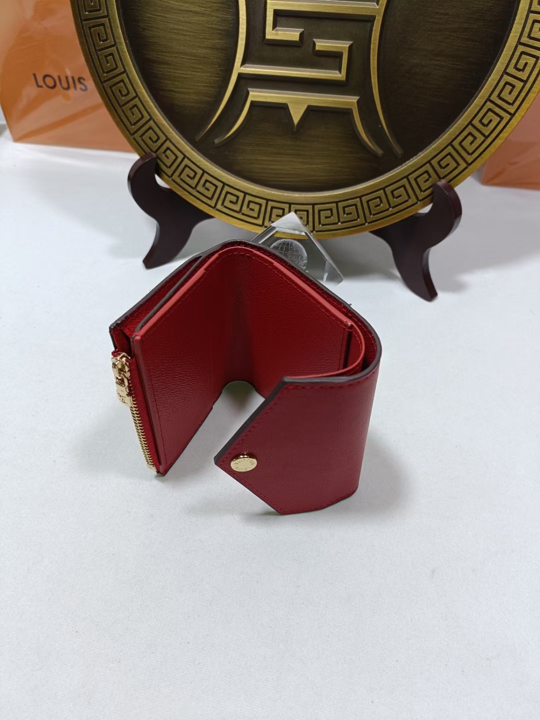 Premium leather bifold wallet in pocket