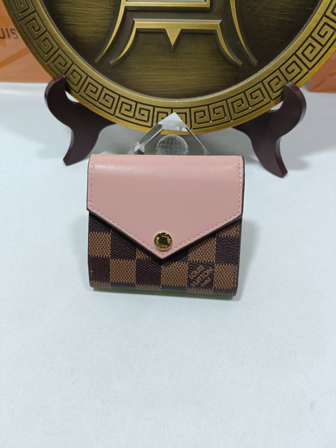 Front view of a premium leather bifold wallet