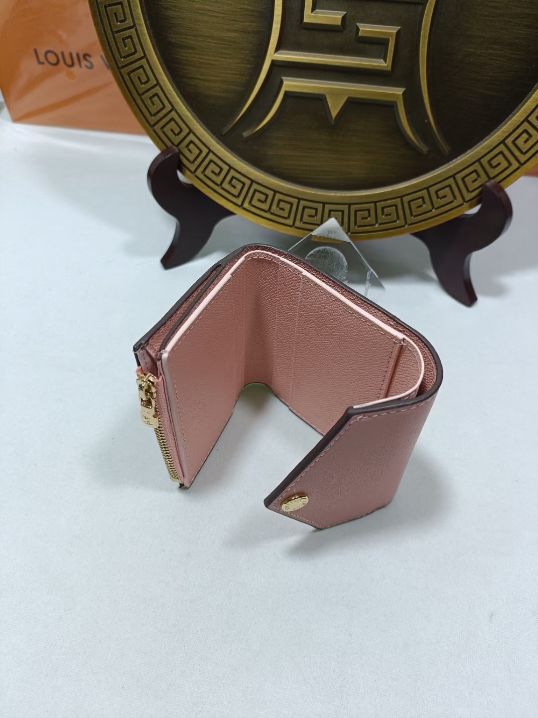 Premium leather bifold wallet in pocket