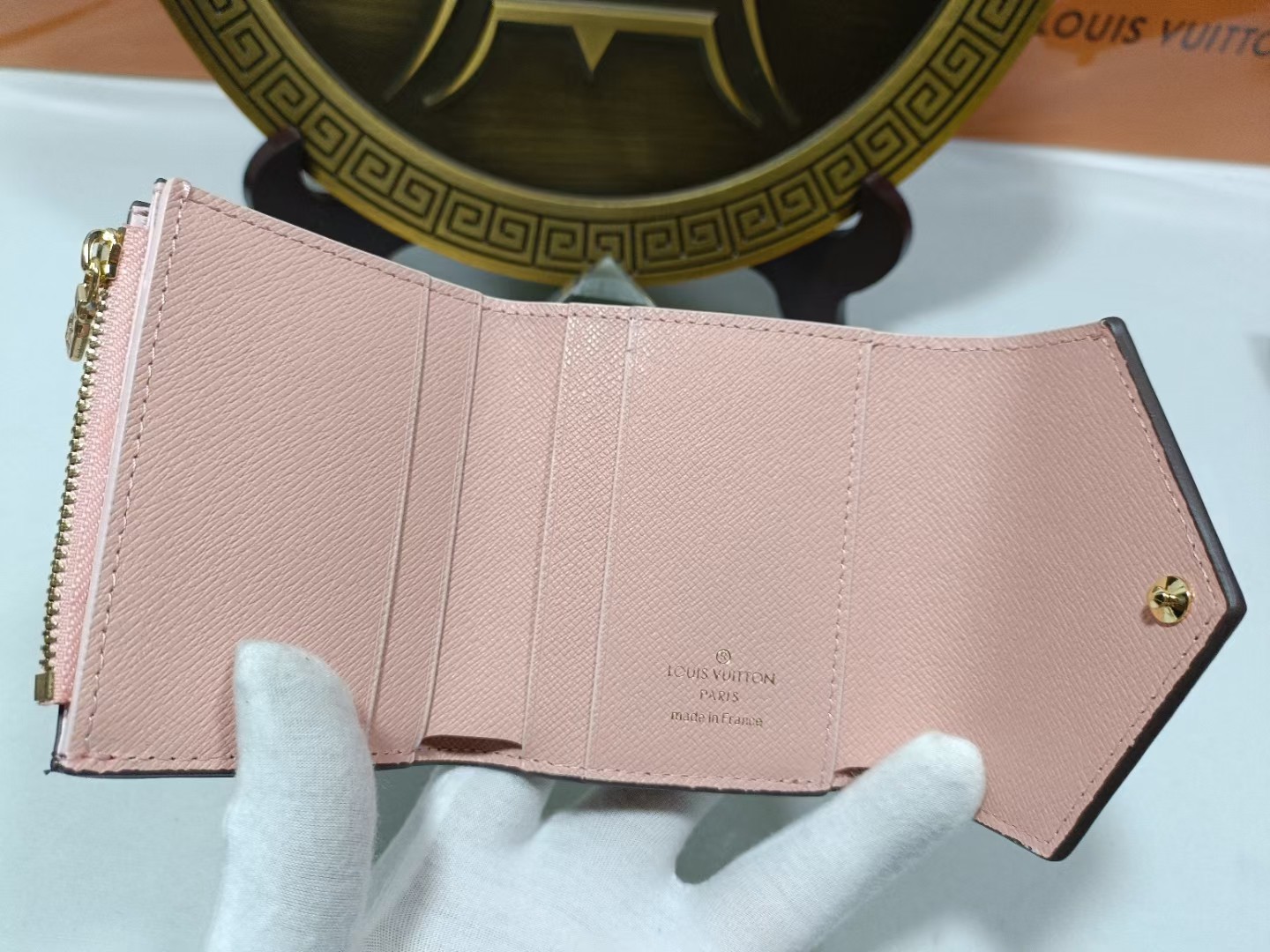 Premium Leather Bifold Wallet on a table