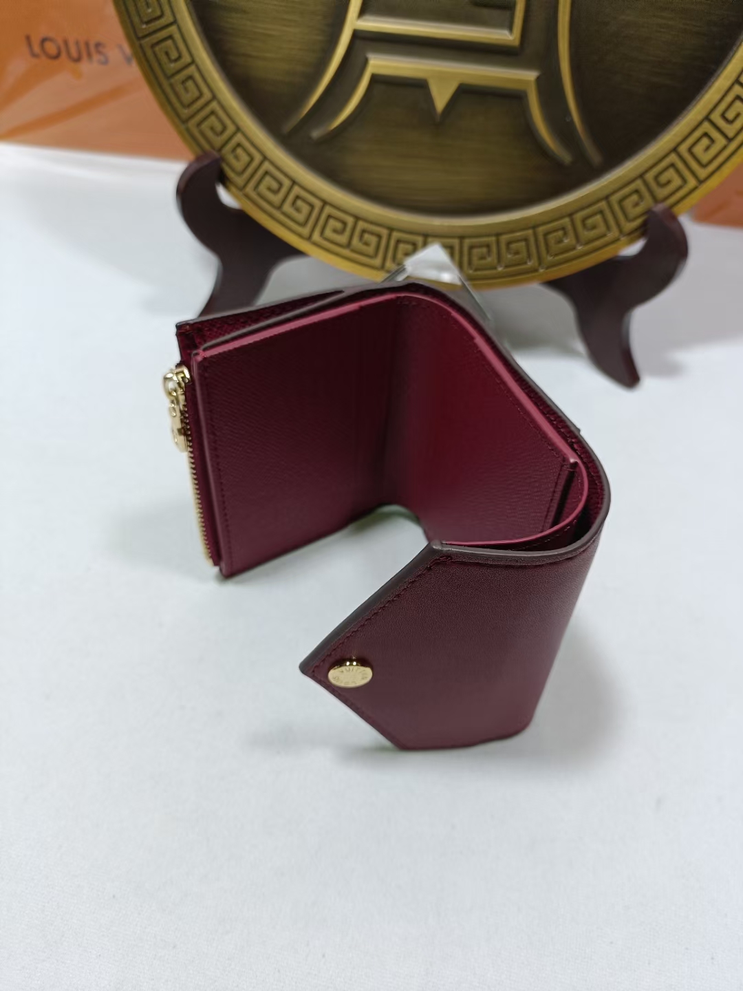 Premium leather bifold wallet in pocket