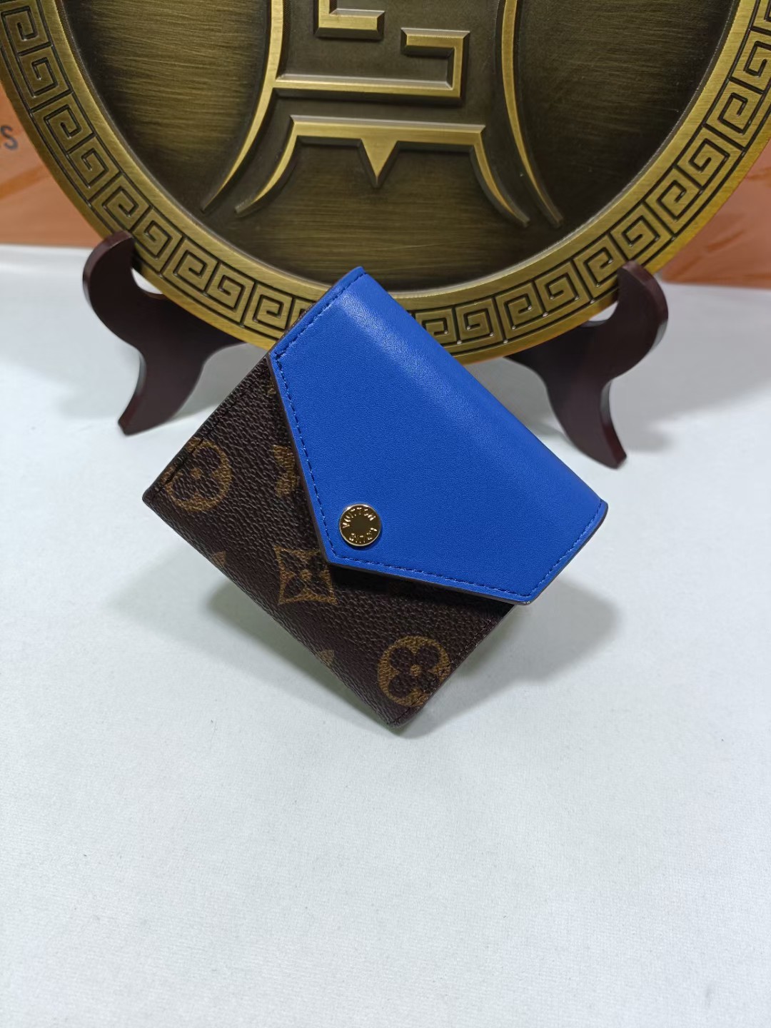 Close-up of leather wallet texture