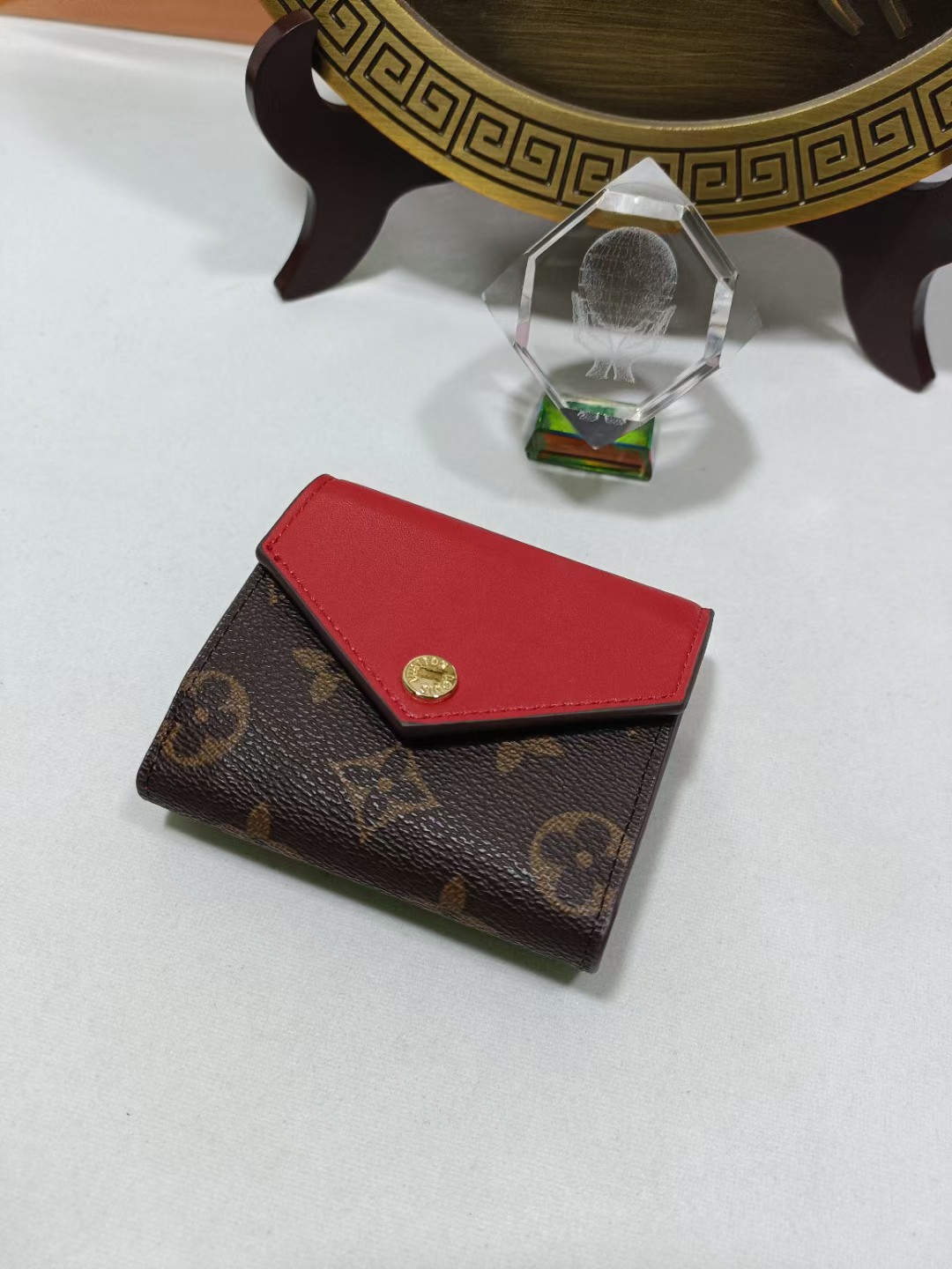 Leather wallet with cash and cards inserted