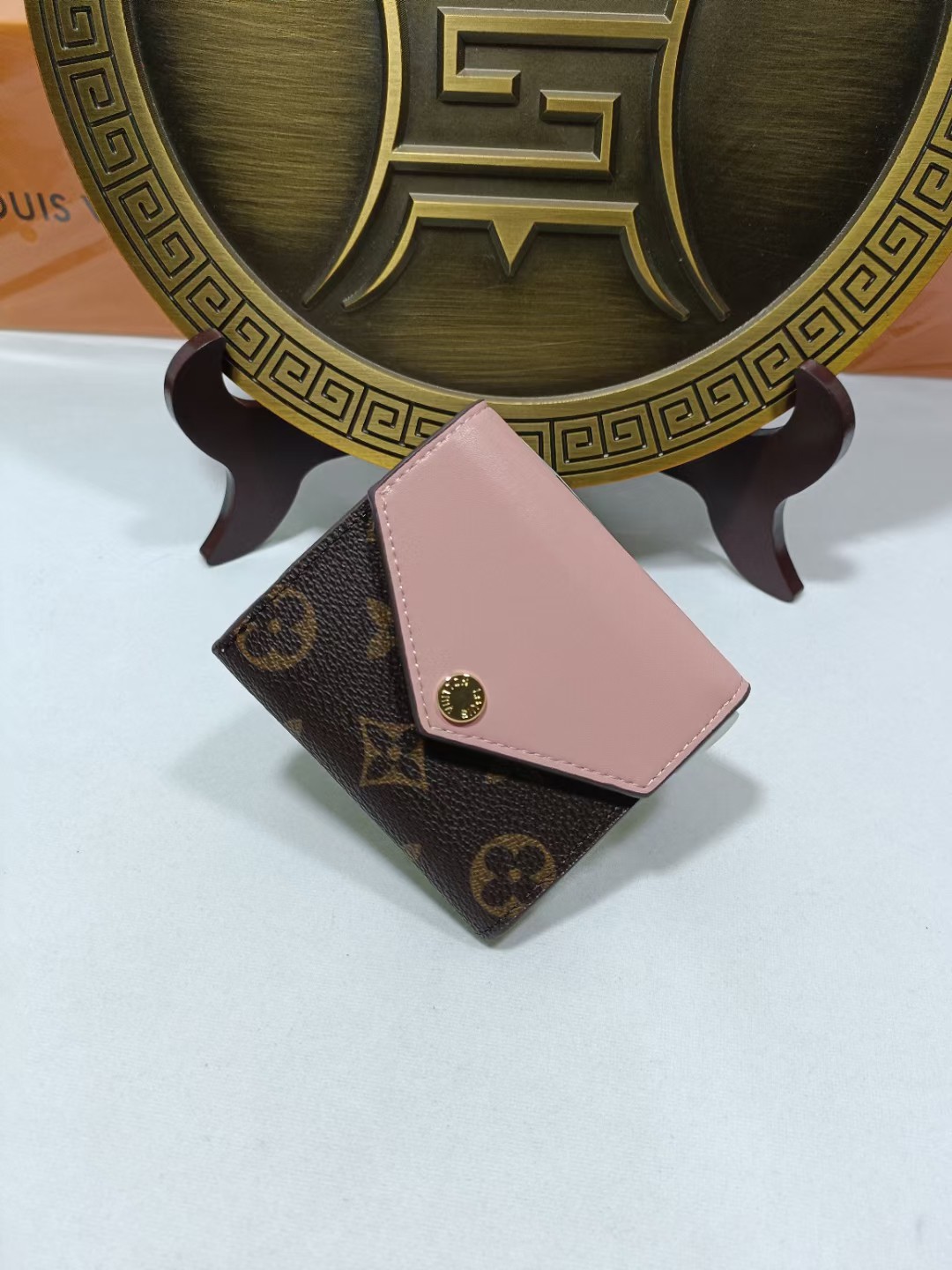 Close-up of leather wallet texture