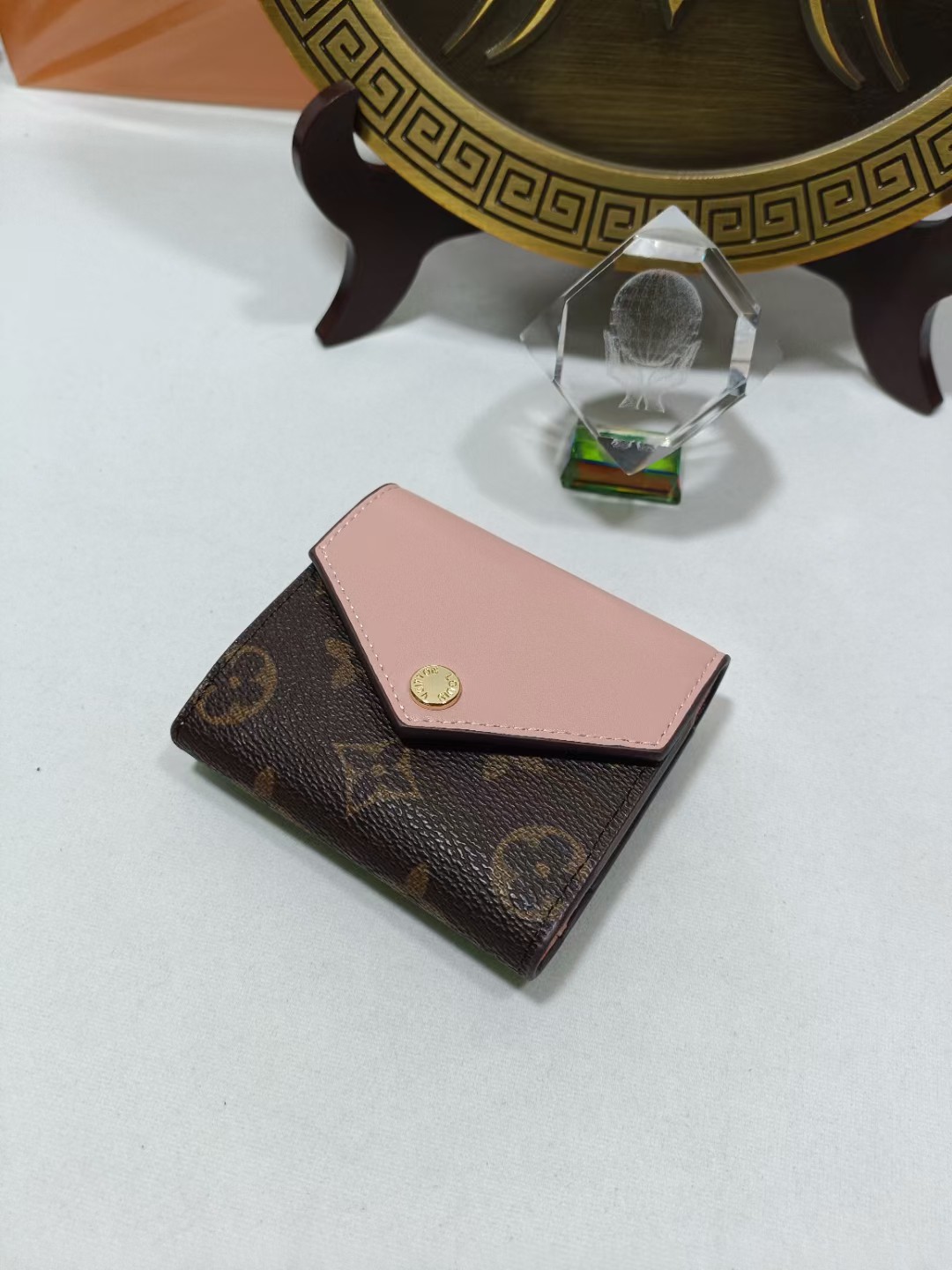 Leather wallet with cash and cards inserted