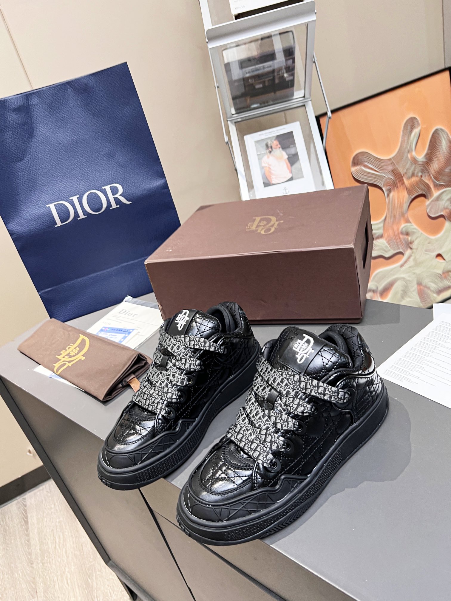 Dior Shoes Sneakers Blue Brown Grey Light Red Silk Spring Collection Sweatpants