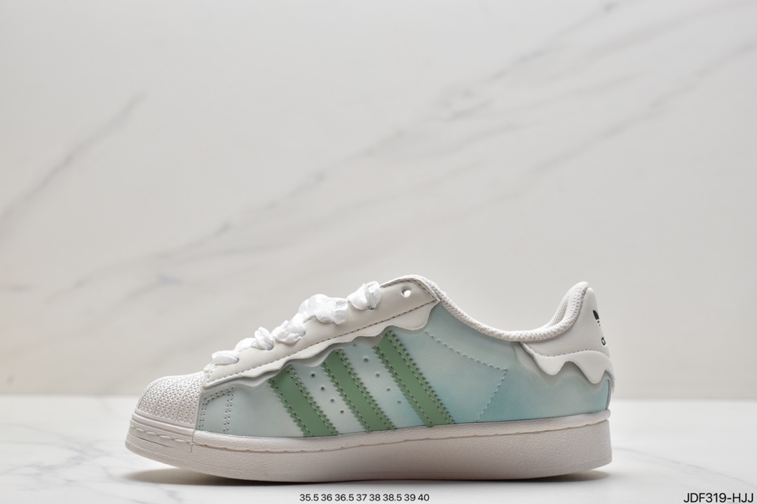 Adidas Adidas Clover Originals Superstar ”Sail/Green/Lace” Shell Head Series Low Top Classic All-match Casual Sports Sneakers GW4441