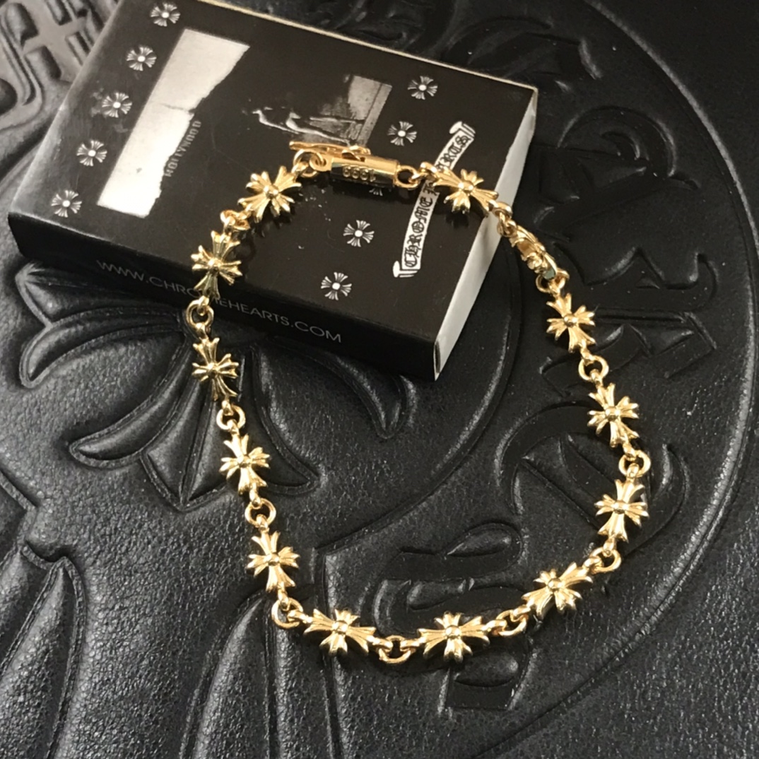 Chrome Hearts 高版本克罗心22K十字花手链