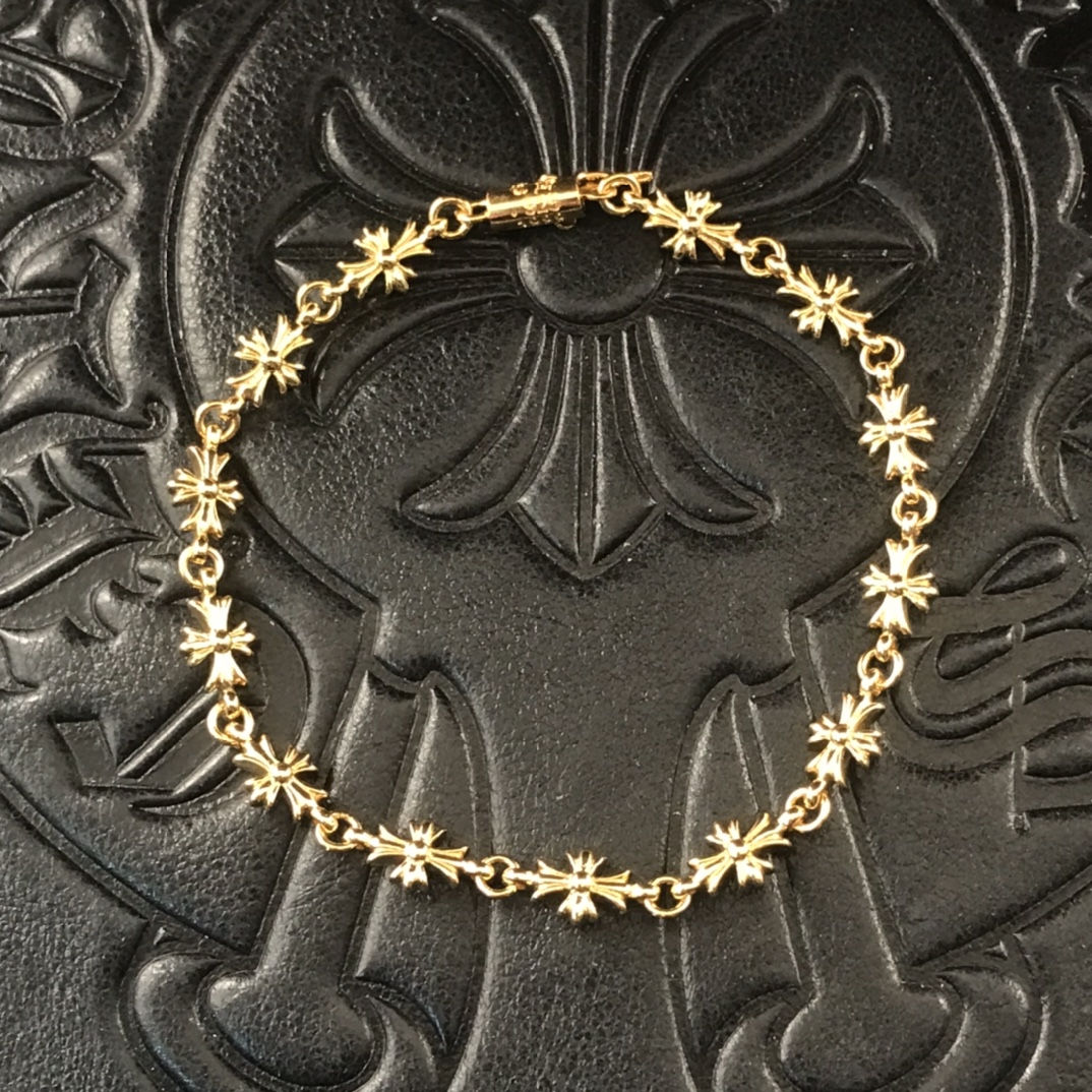 Chrome Hearts 高版本克罗心22K十字花手链