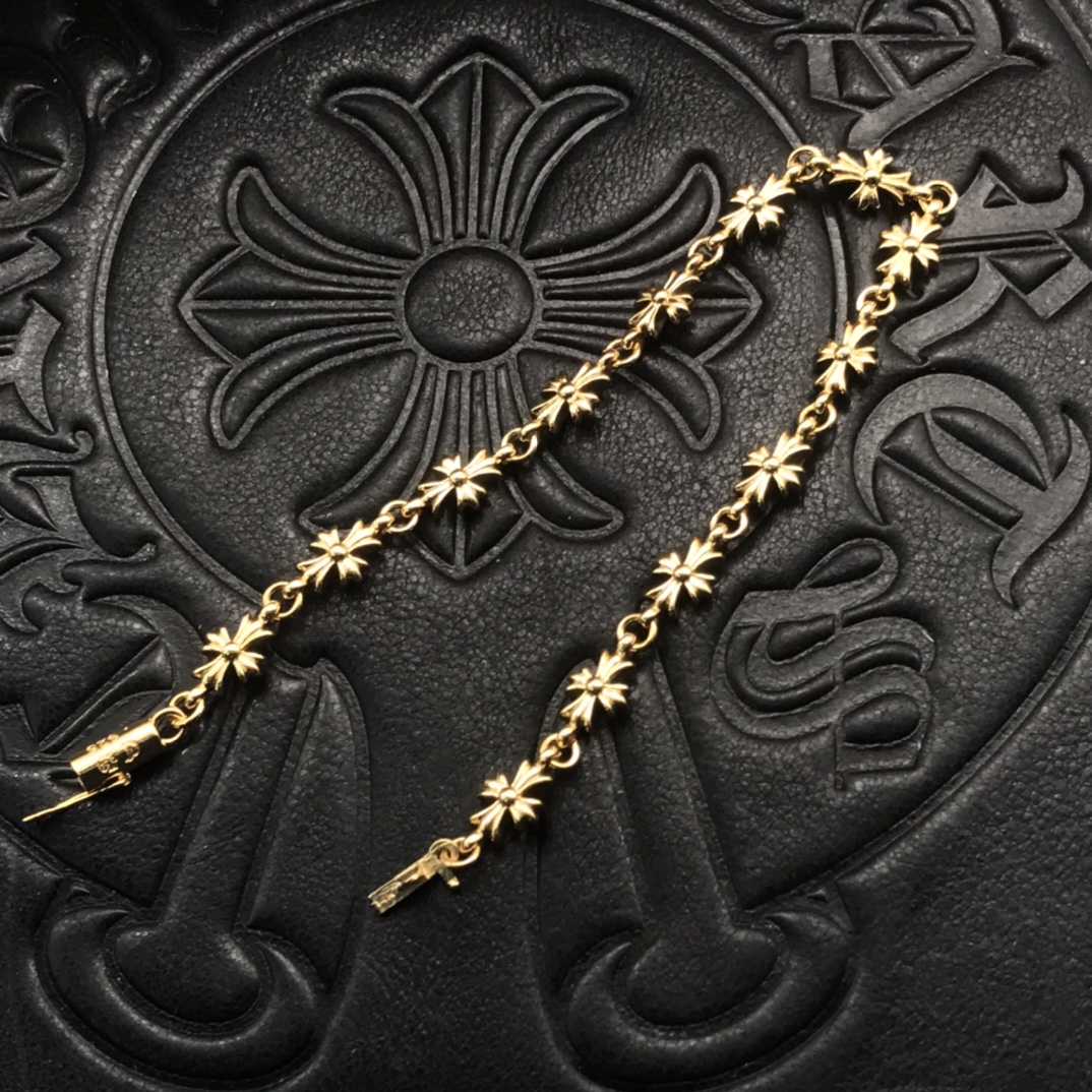 Chrome Hearts 高版本克罗心22K十字花手链